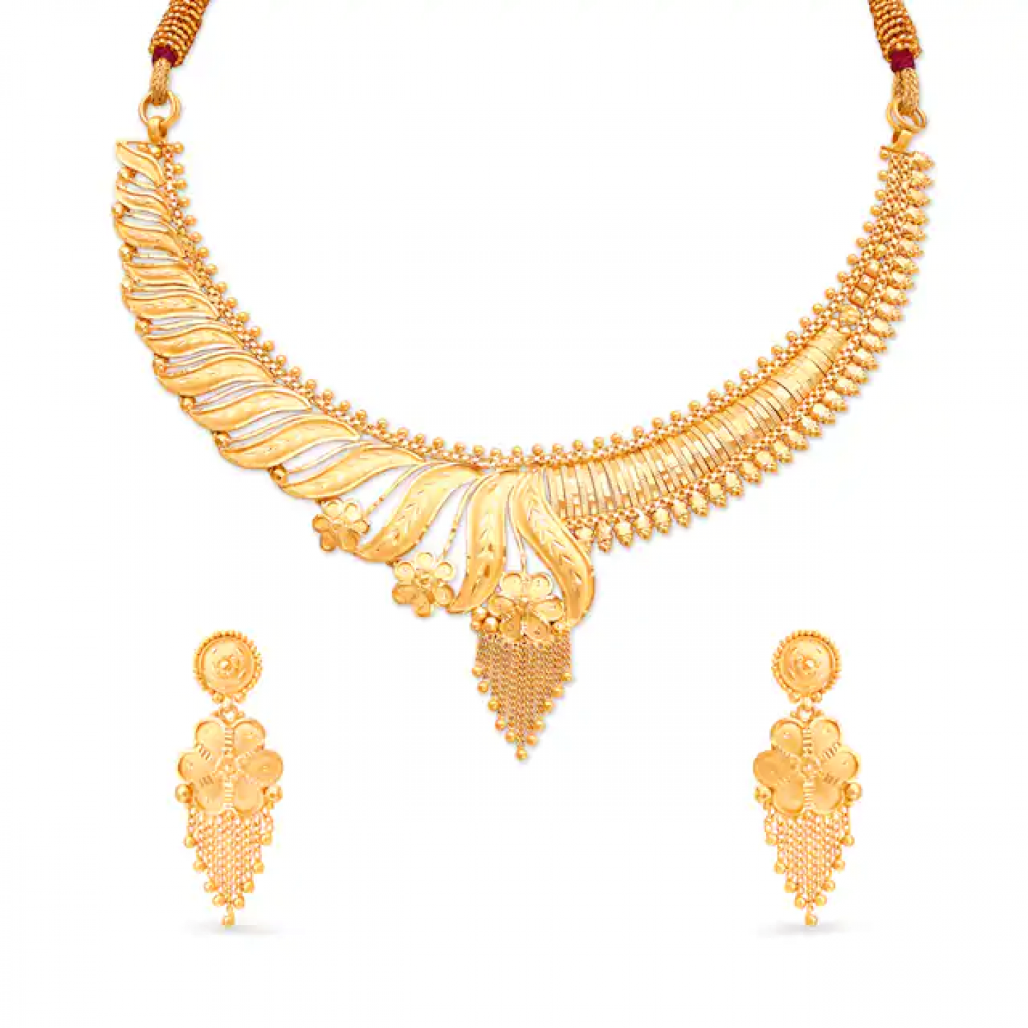 Abstract Gold Necklace Set
