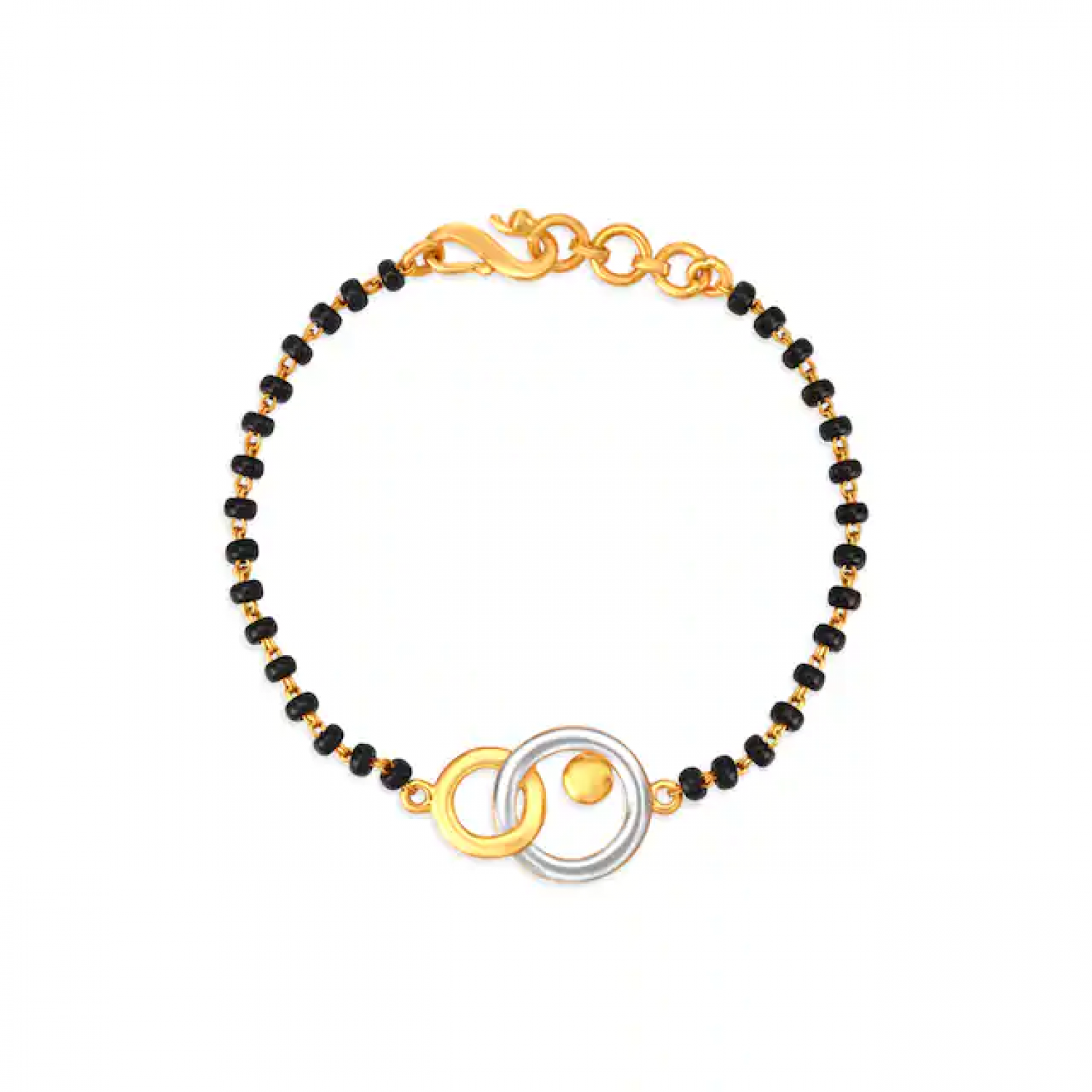Black Beads Gold Bracelet Black Beads Gold Bracelet