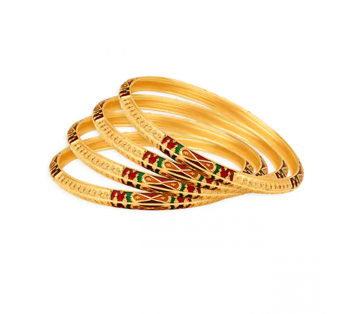 Stylish Textured Gold Bangles