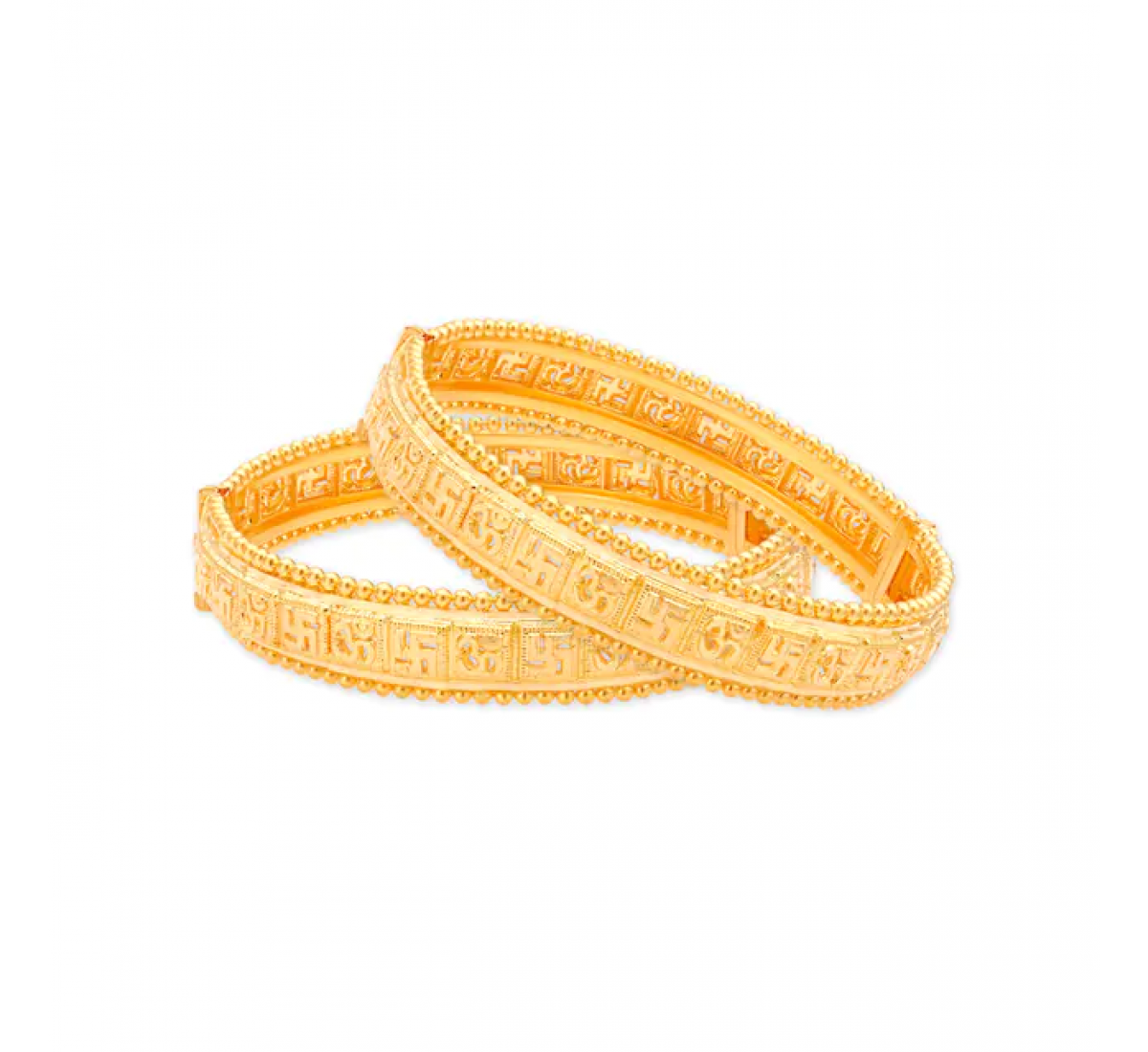 Breath Swastika Gold Bangles