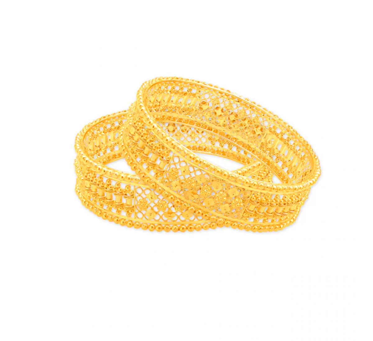 Glamorous Swirl Gold Bangles