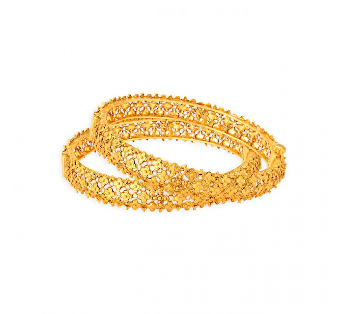 Floral Lattice Gold Bangles