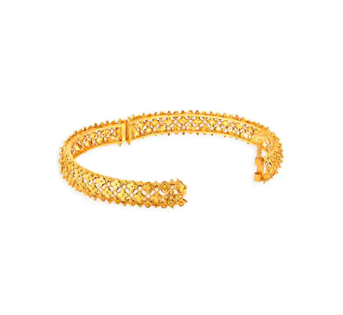 Floral Lattice Gold Bangles