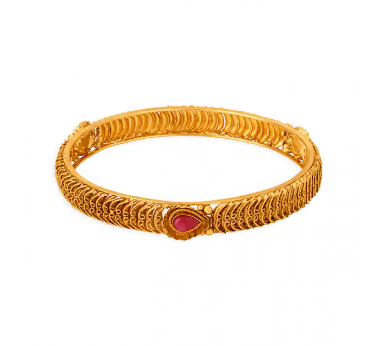 Mesh Pattern Gold Bangles