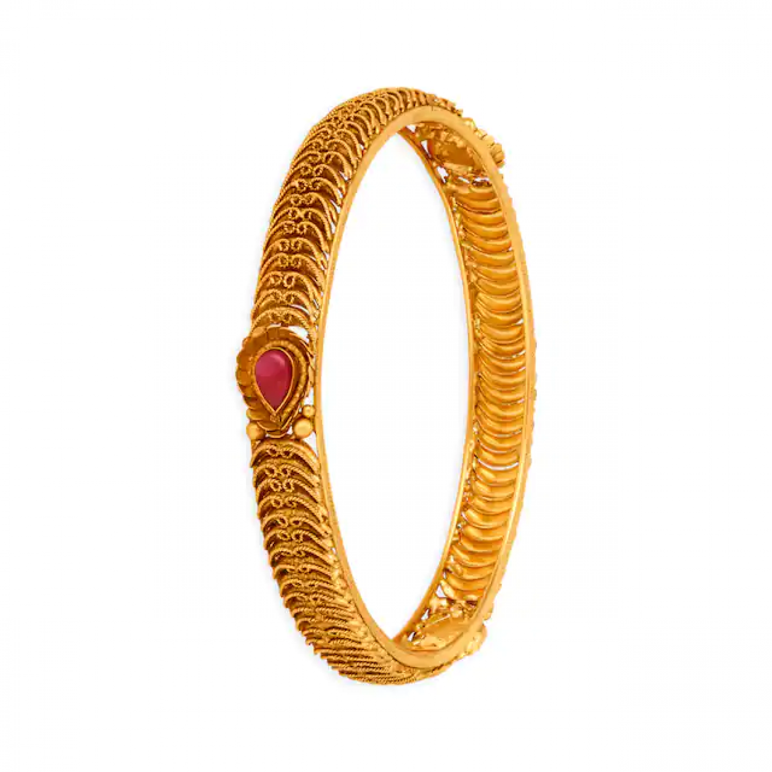 Mesh Pattern Gold Bangles