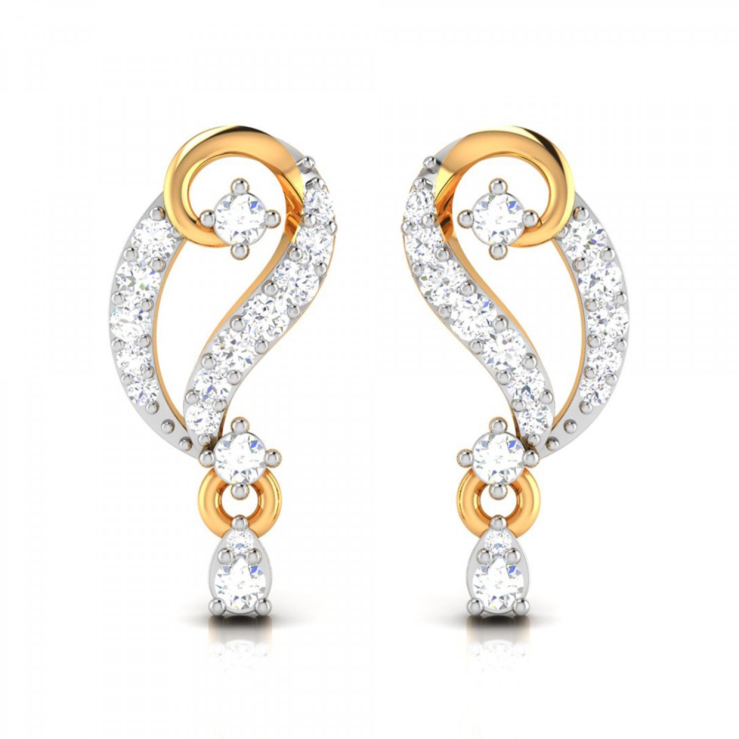 Jeus Gold Diamond Earrings