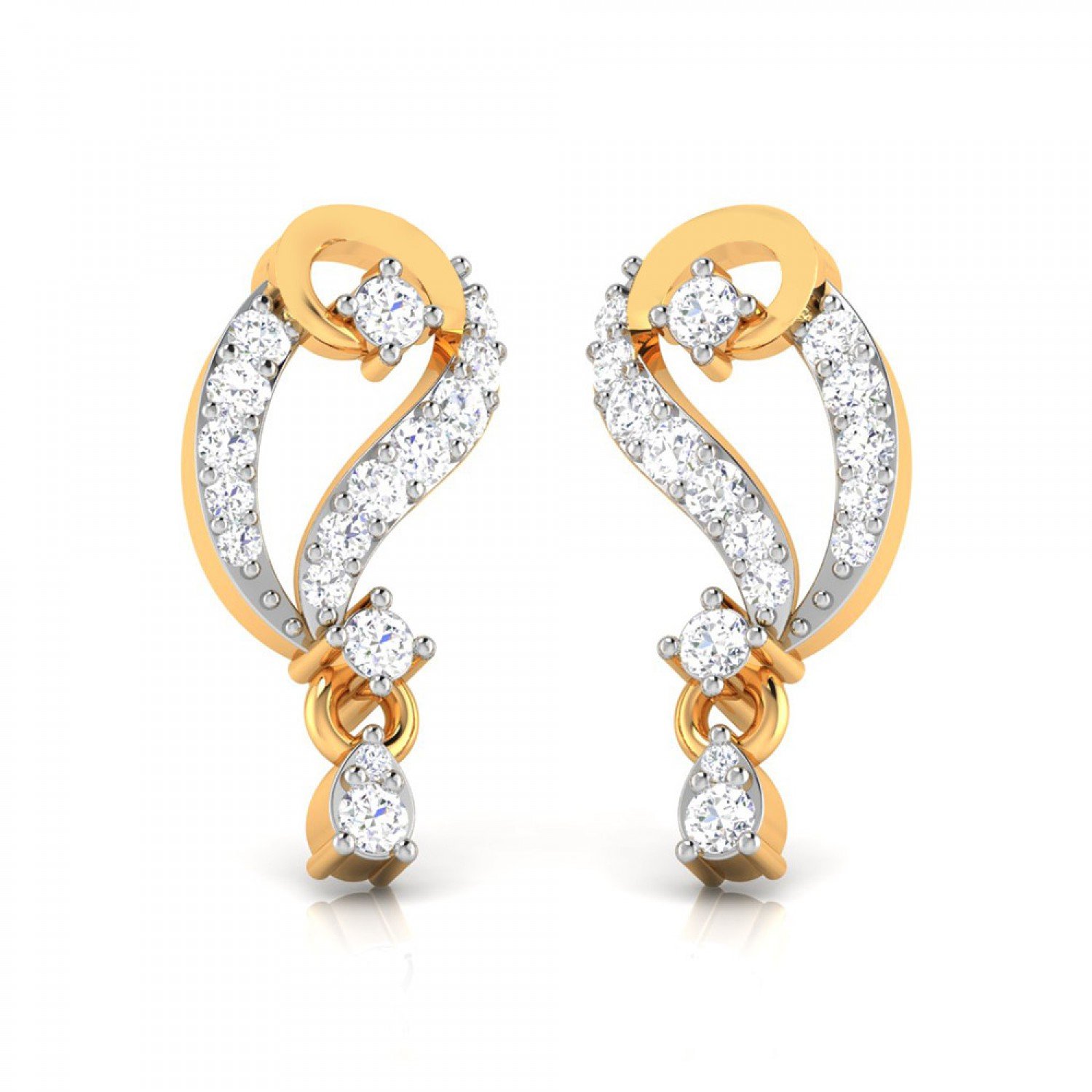 Jeus Gold Diamond Earrings