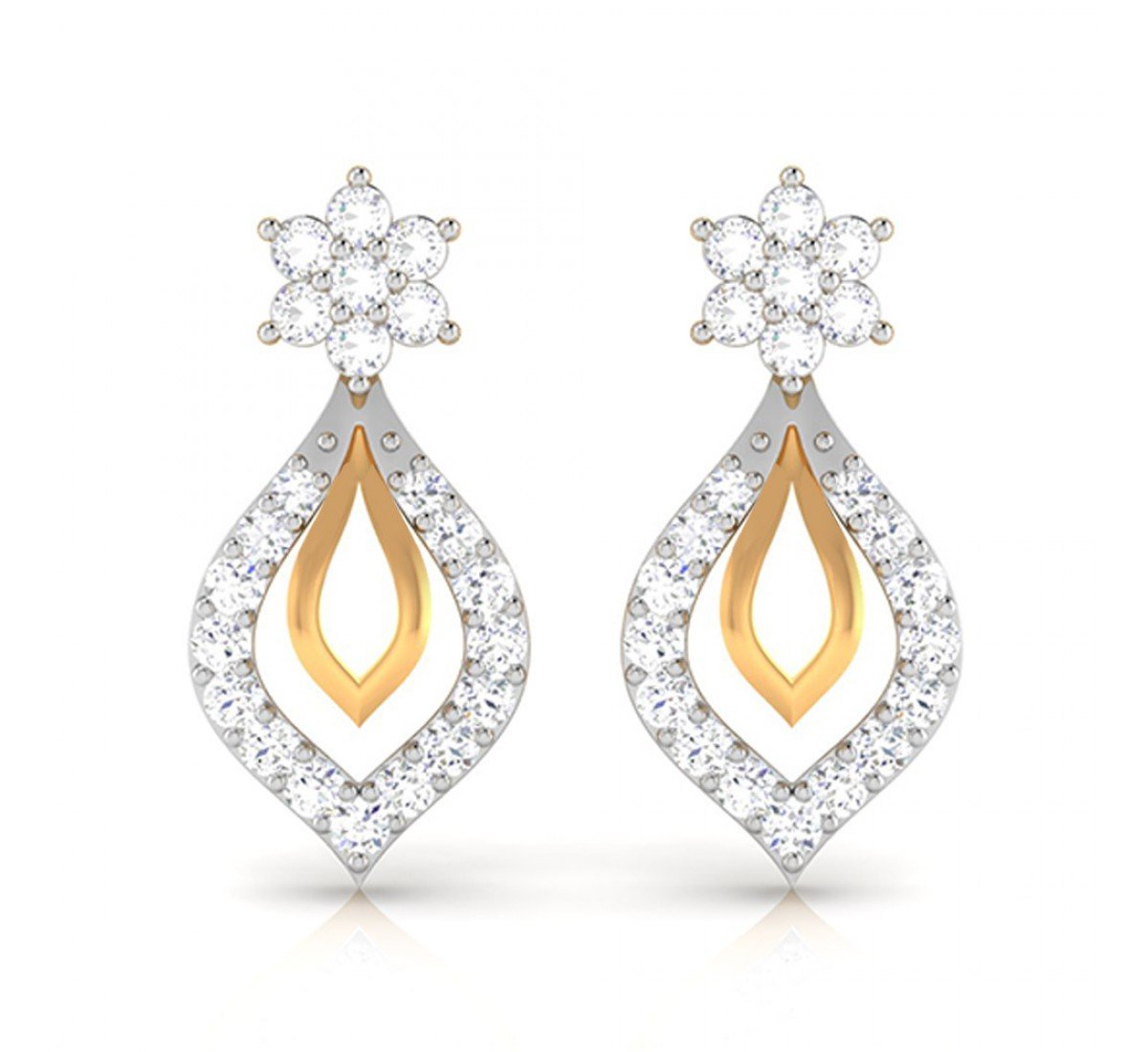 Pansy Gold Diamond Earrings