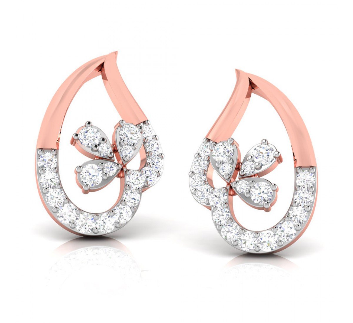 Glazing Flame Diamond Earrings