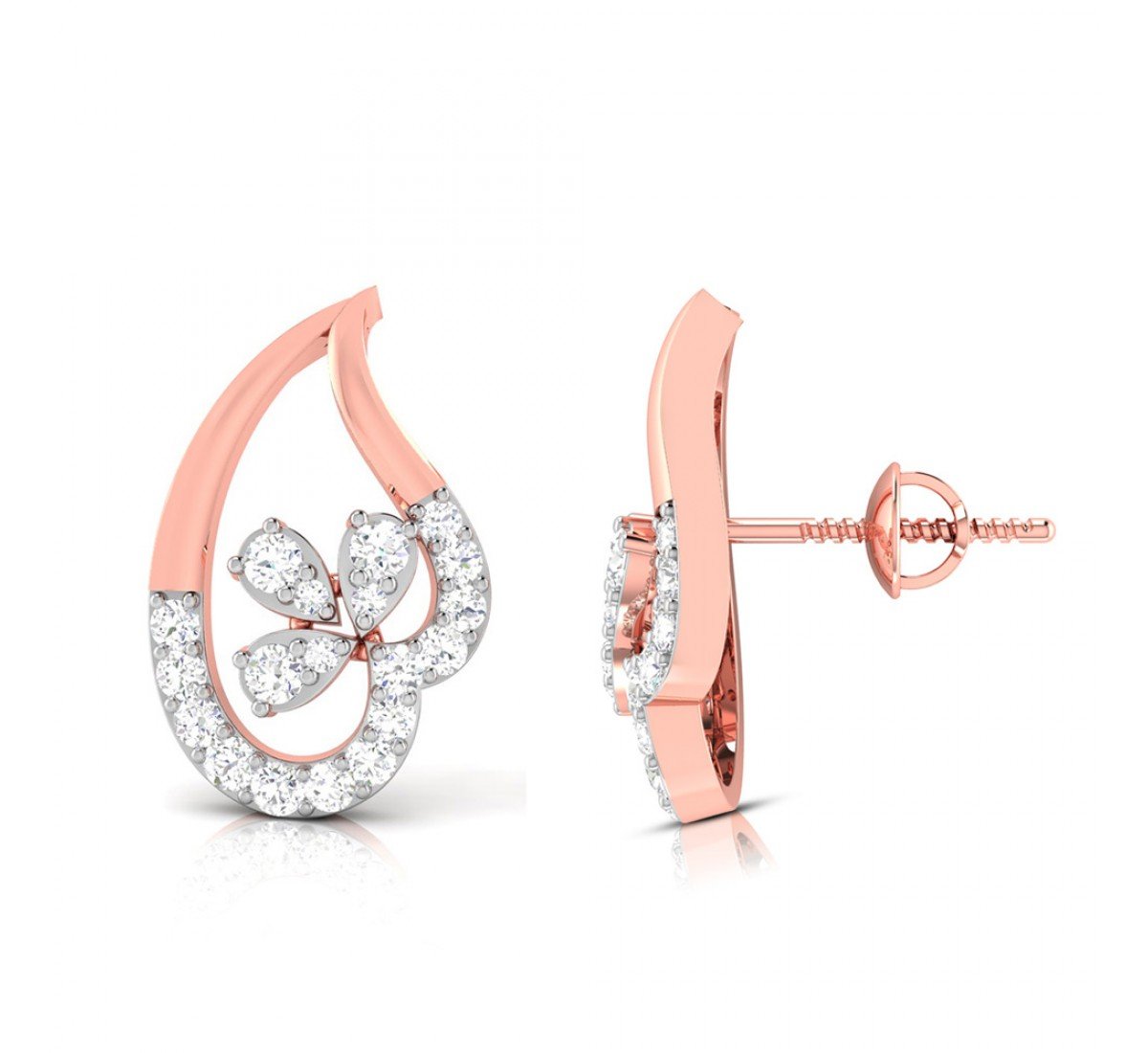 Glazing Flame Diamond Earrings