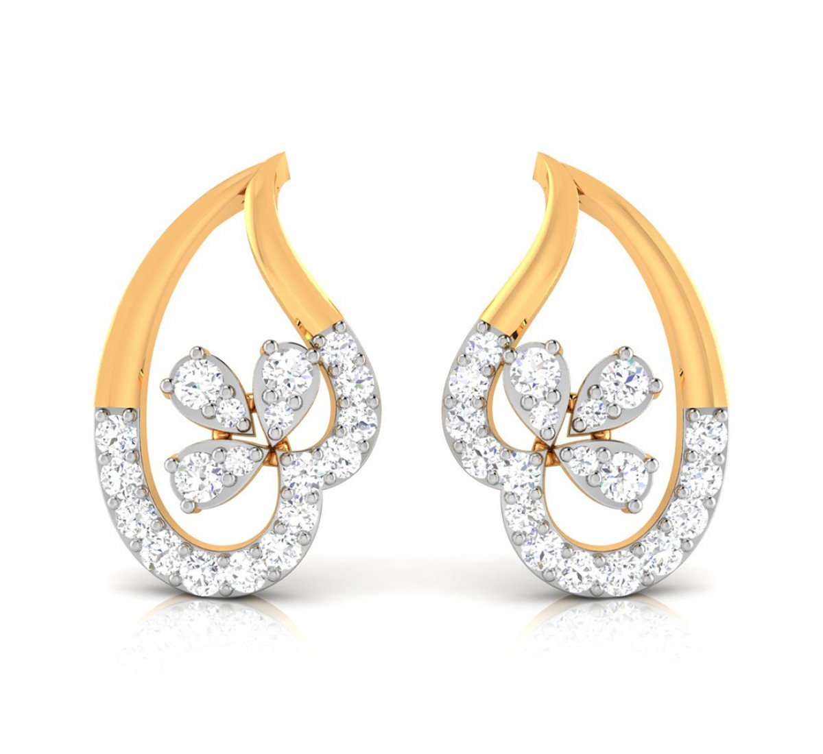 Glazing Flame Diamond Earrings