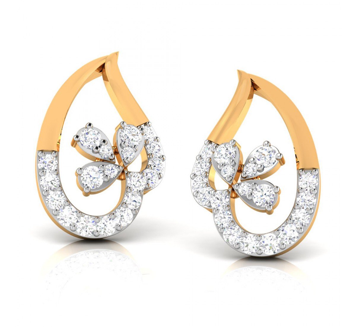 Glazing Flame Diamond Earrings