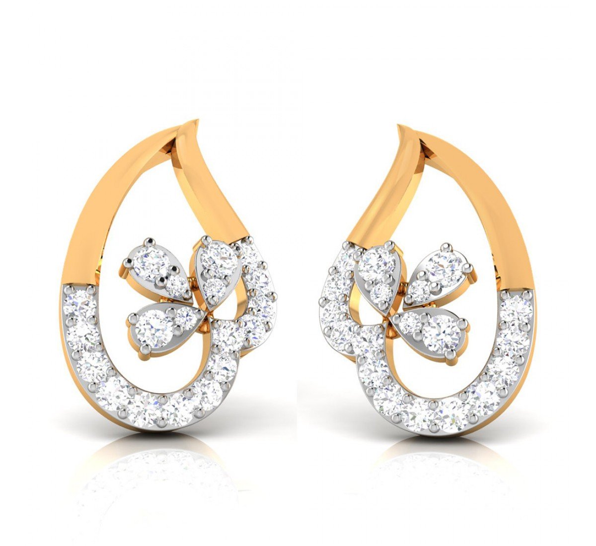 Glazing Flame Diamond Earrings