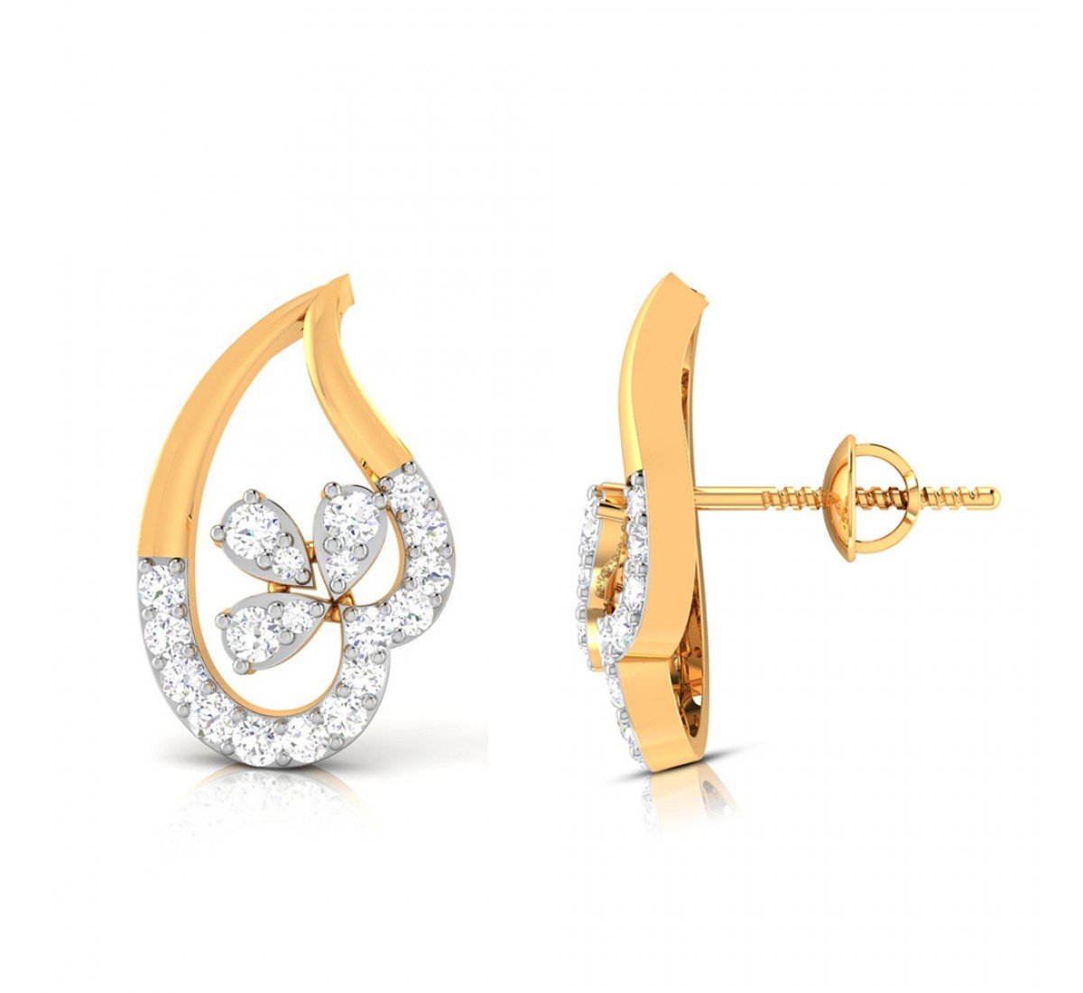 Glazing Flame Diamond Earrings