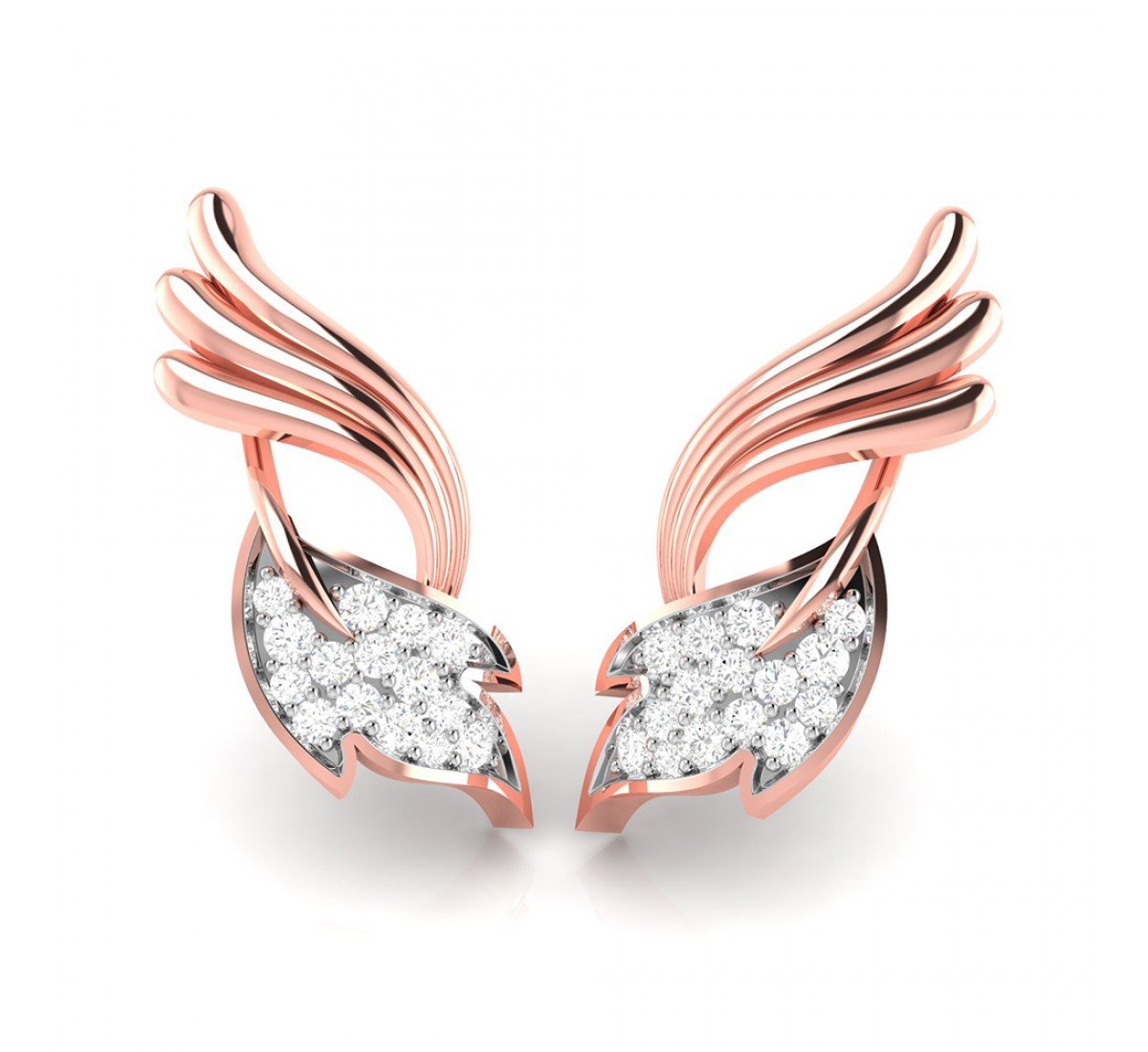 Ovate Cutout Diamond Earrings