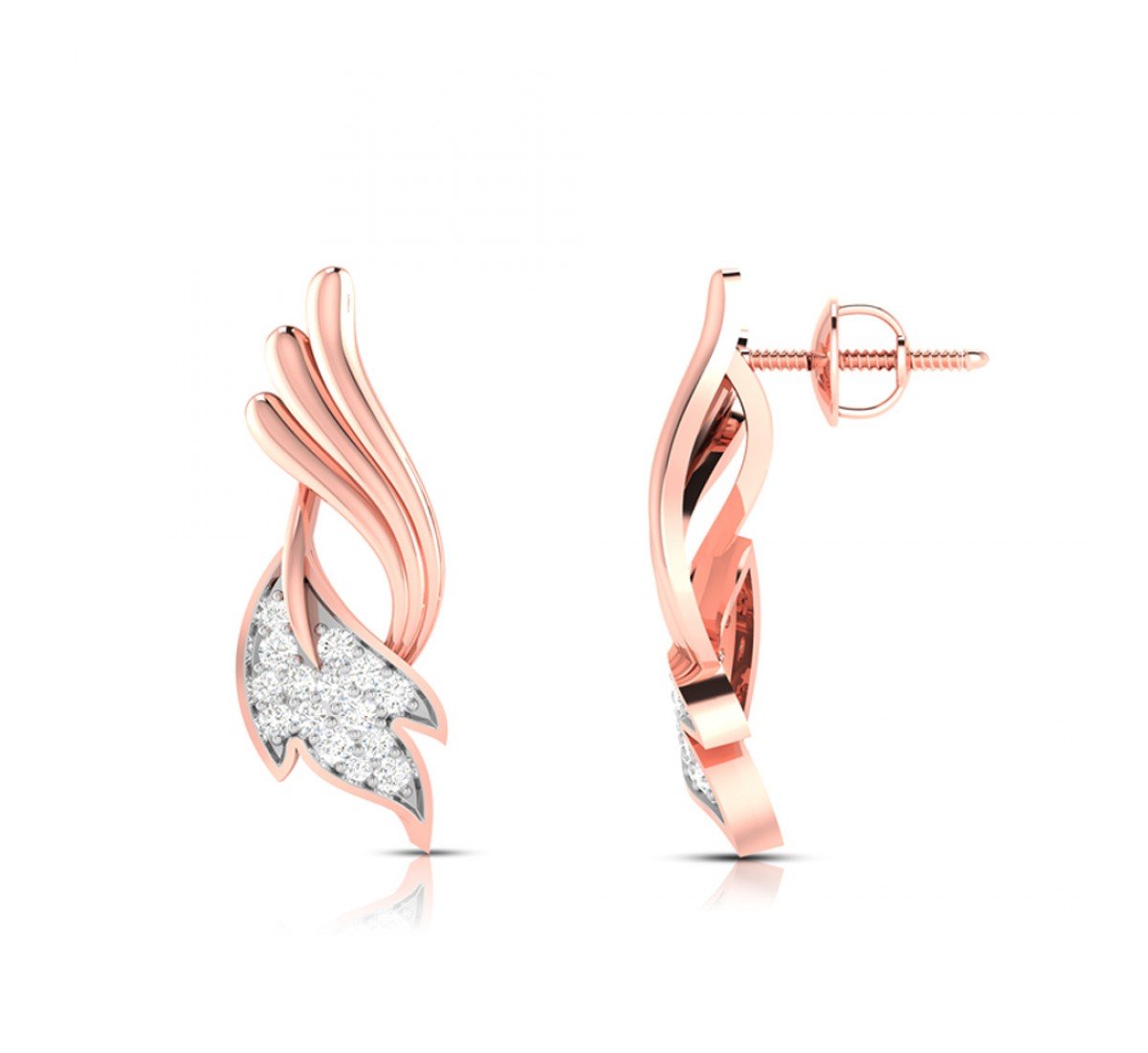 Ovate Cutout Diamond Earrings