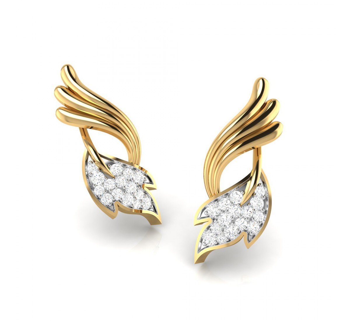 Ovate Cutout Diamond Earrings