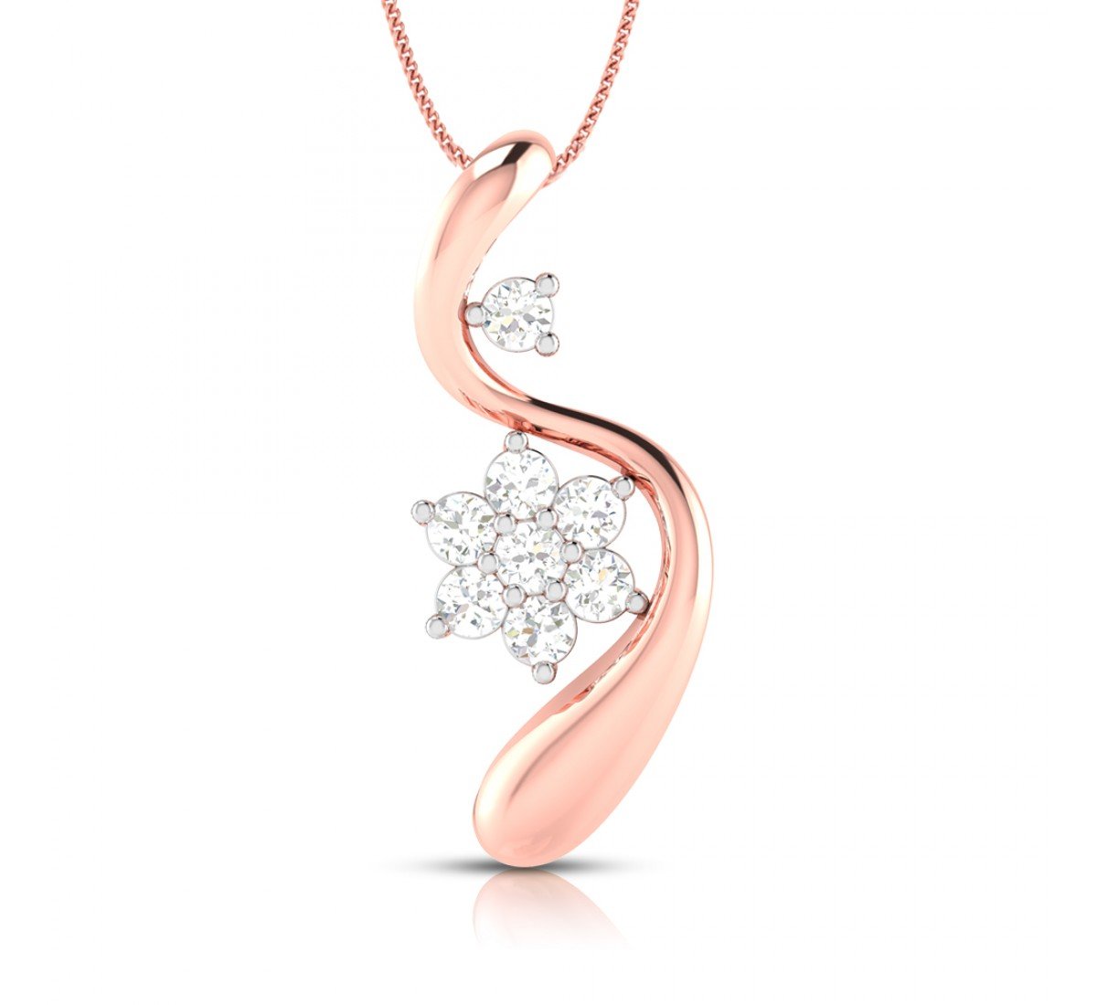 Spiral Cutout Diamond Pendant