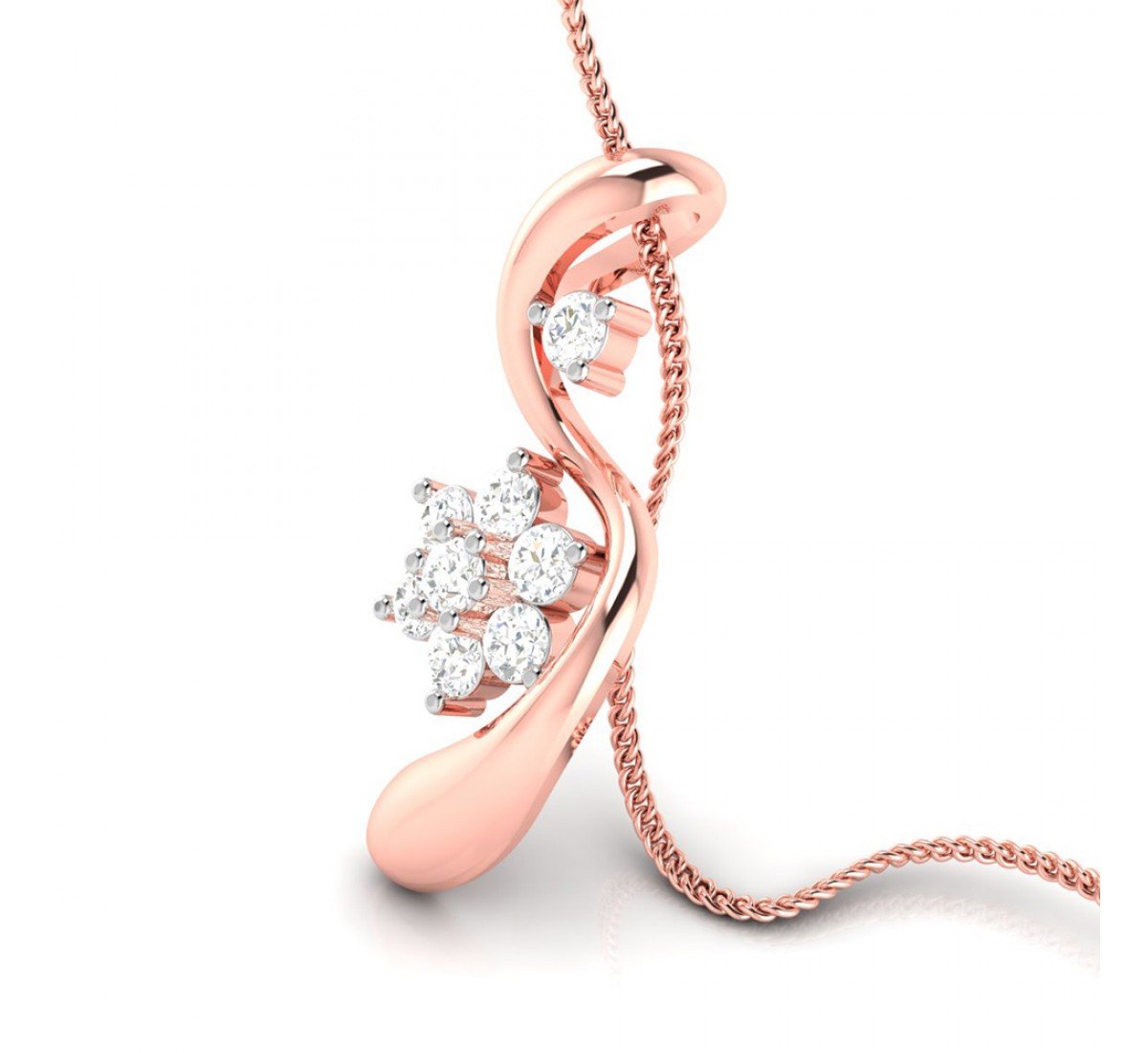 Spiral Cutout Diamond Pendant