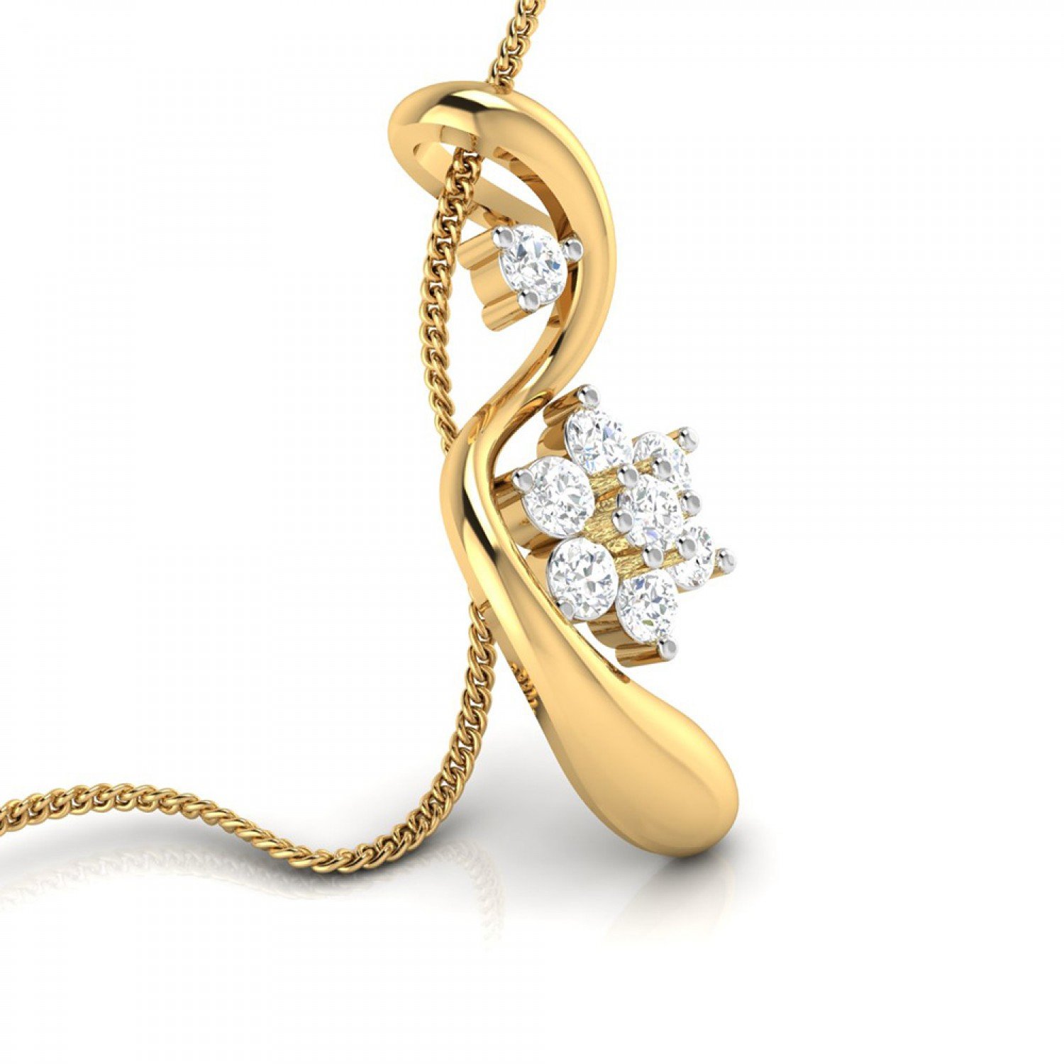 Spiral Cutout Diamond Pendant