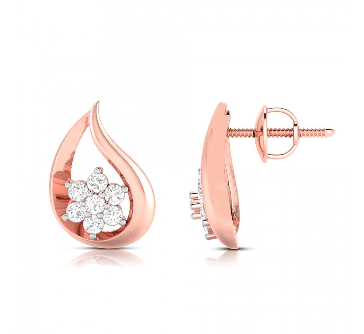 Duo Flare Diamond Earrings