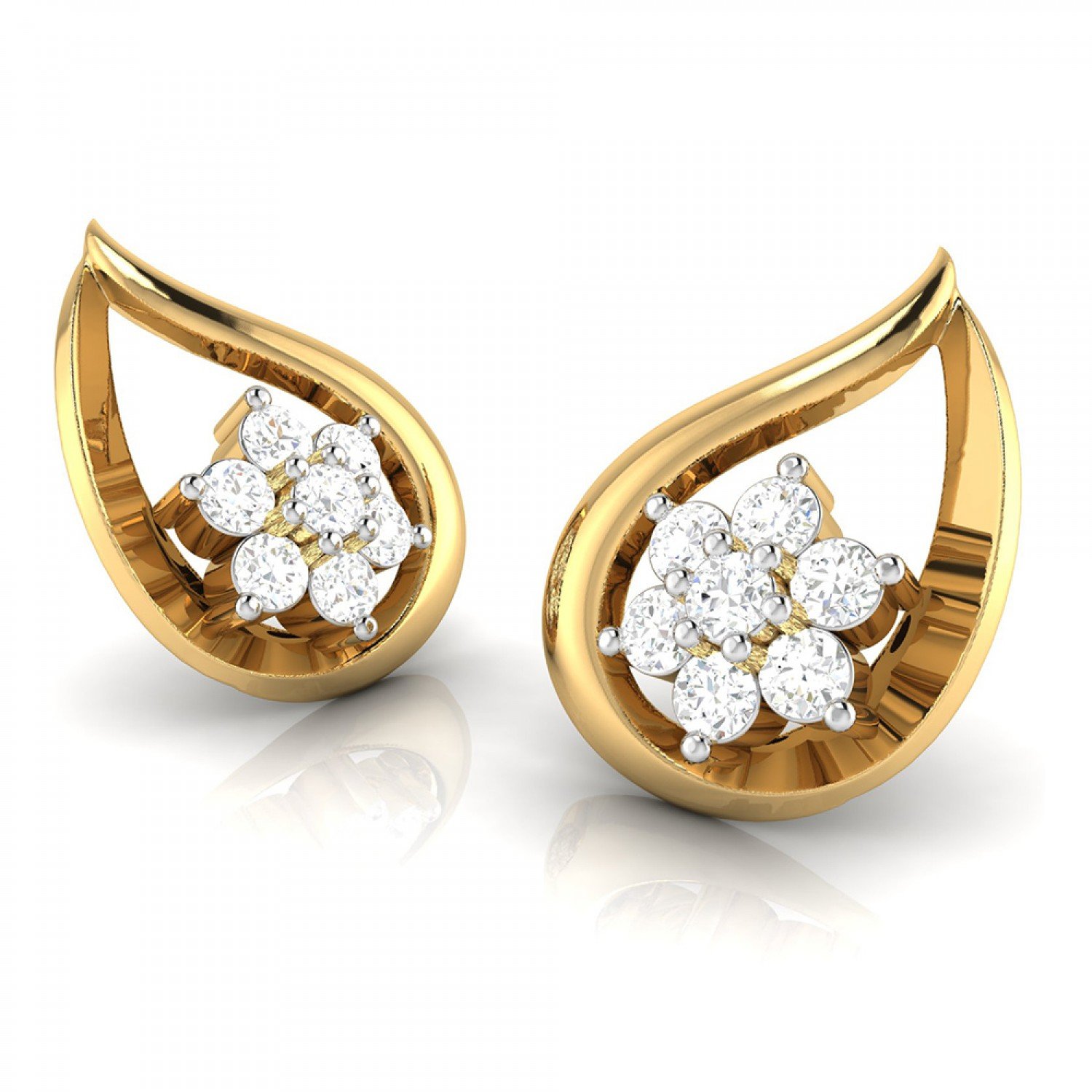 Duo Flare Diamond Earrings