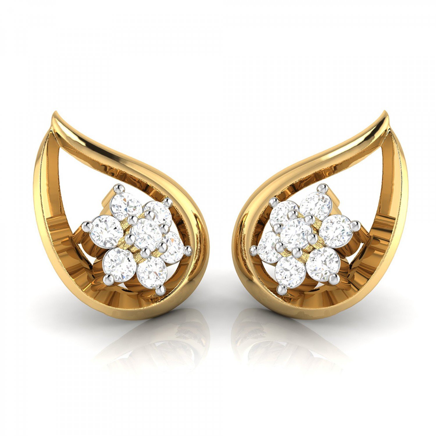 Duo Flare Diamond Earrings