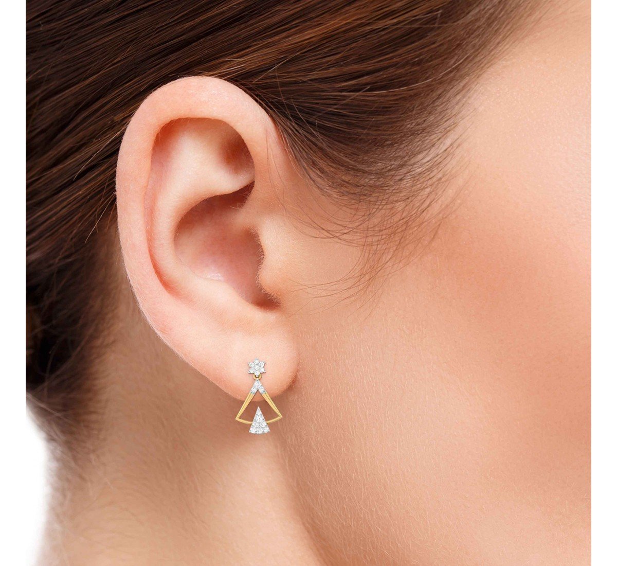 Floral Stud Diamond Earrings