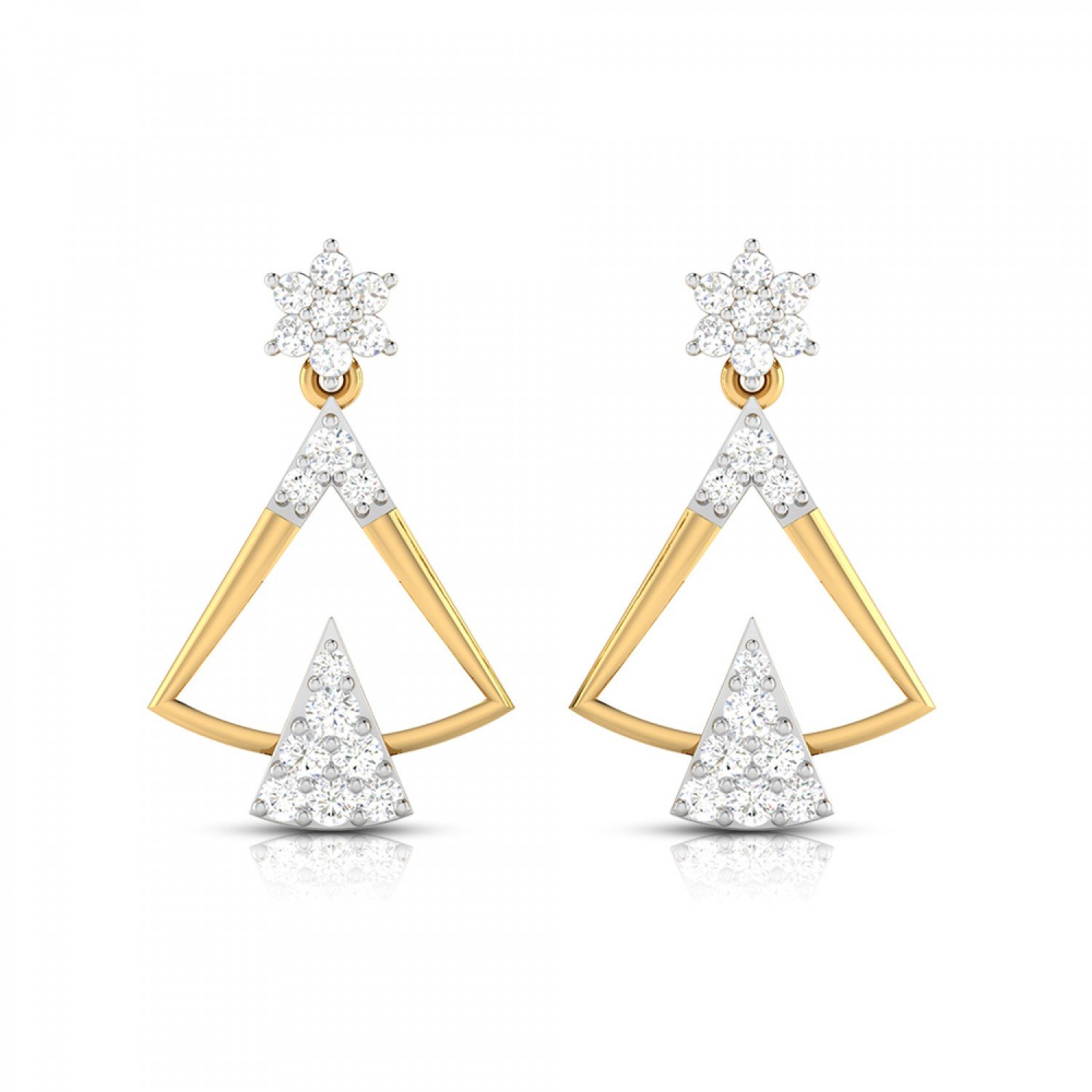 Floral Stud Diamond Earrings