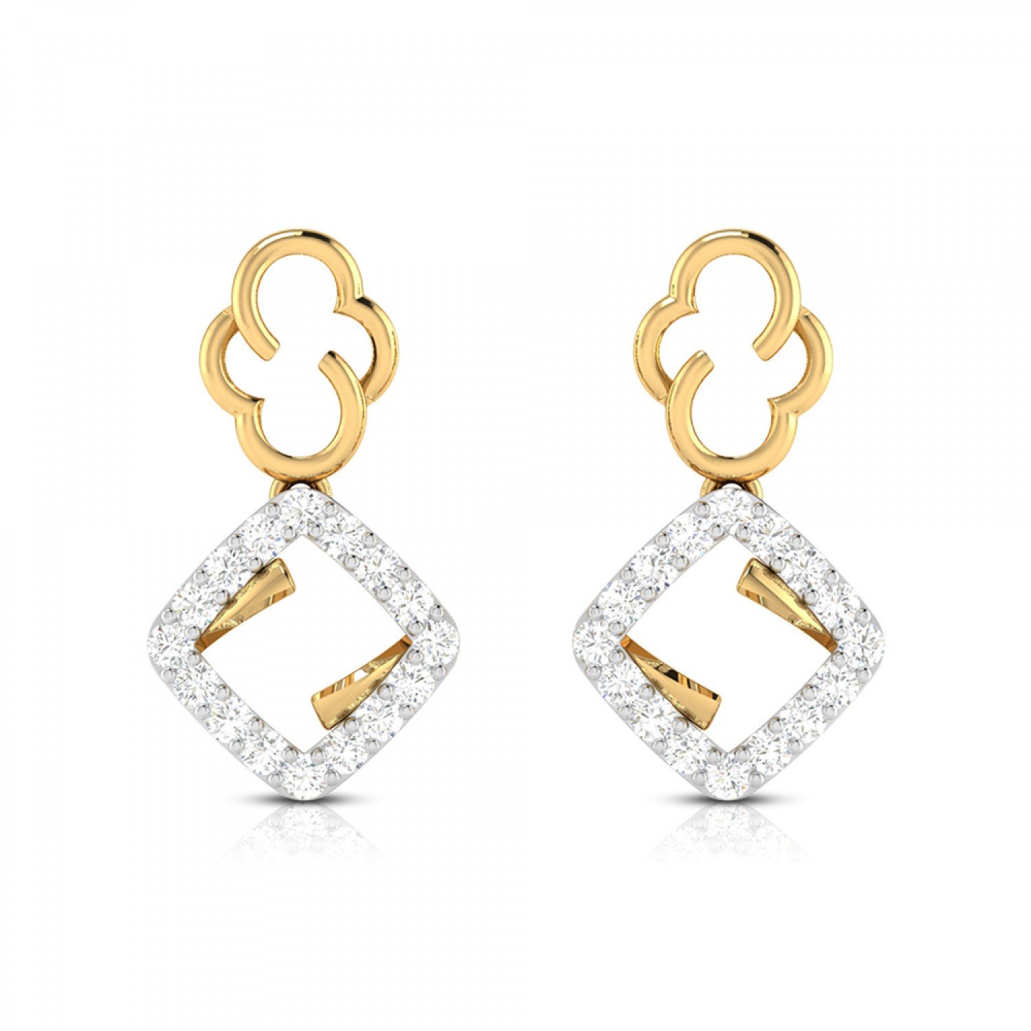 Contra Drop Diamond Earrings