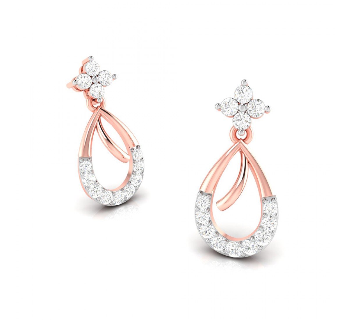 Edgy Drop Diamond Earrings