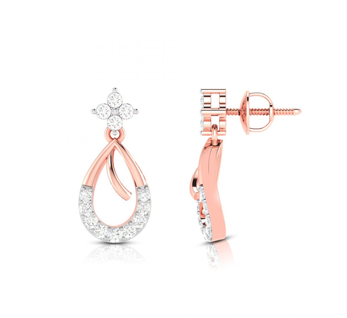 Edgy Drop Diamond Earrings