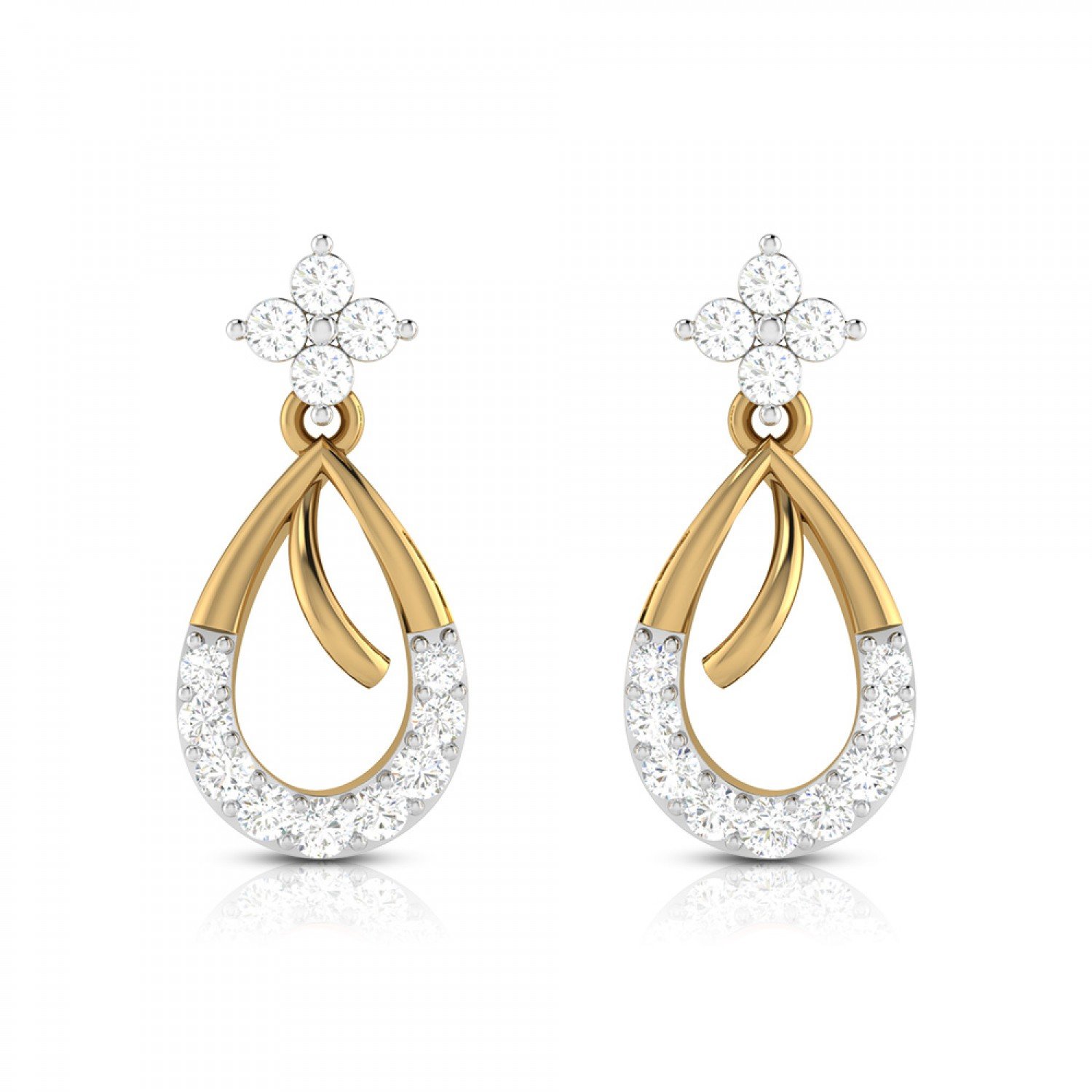 Edgy Drop Diamond Earrings