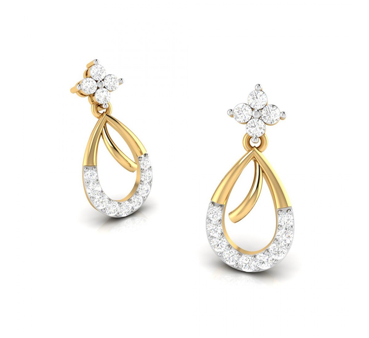 Edgy Drop Diamond Earrings