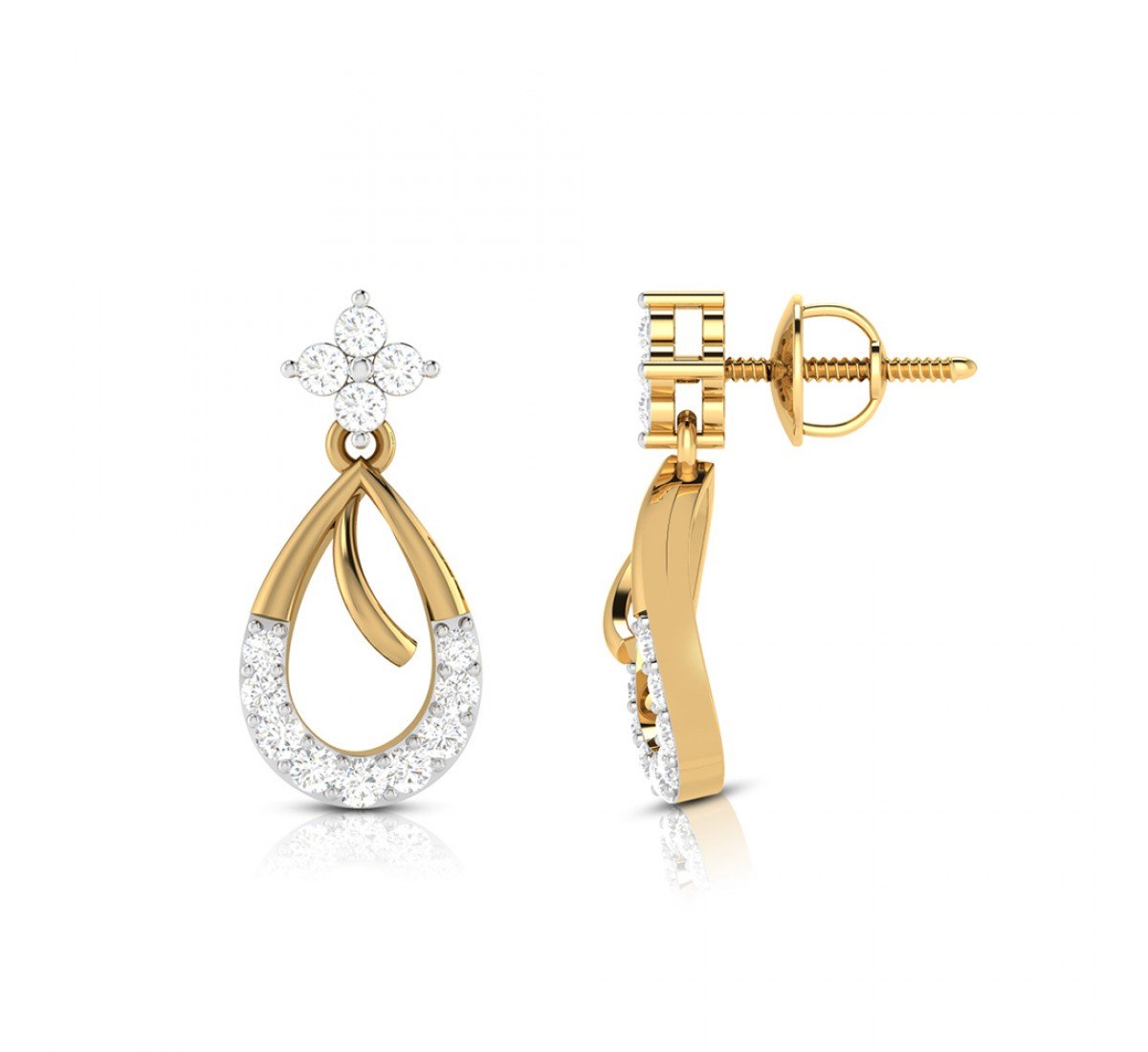 Edgy Drop Diamond Earrings