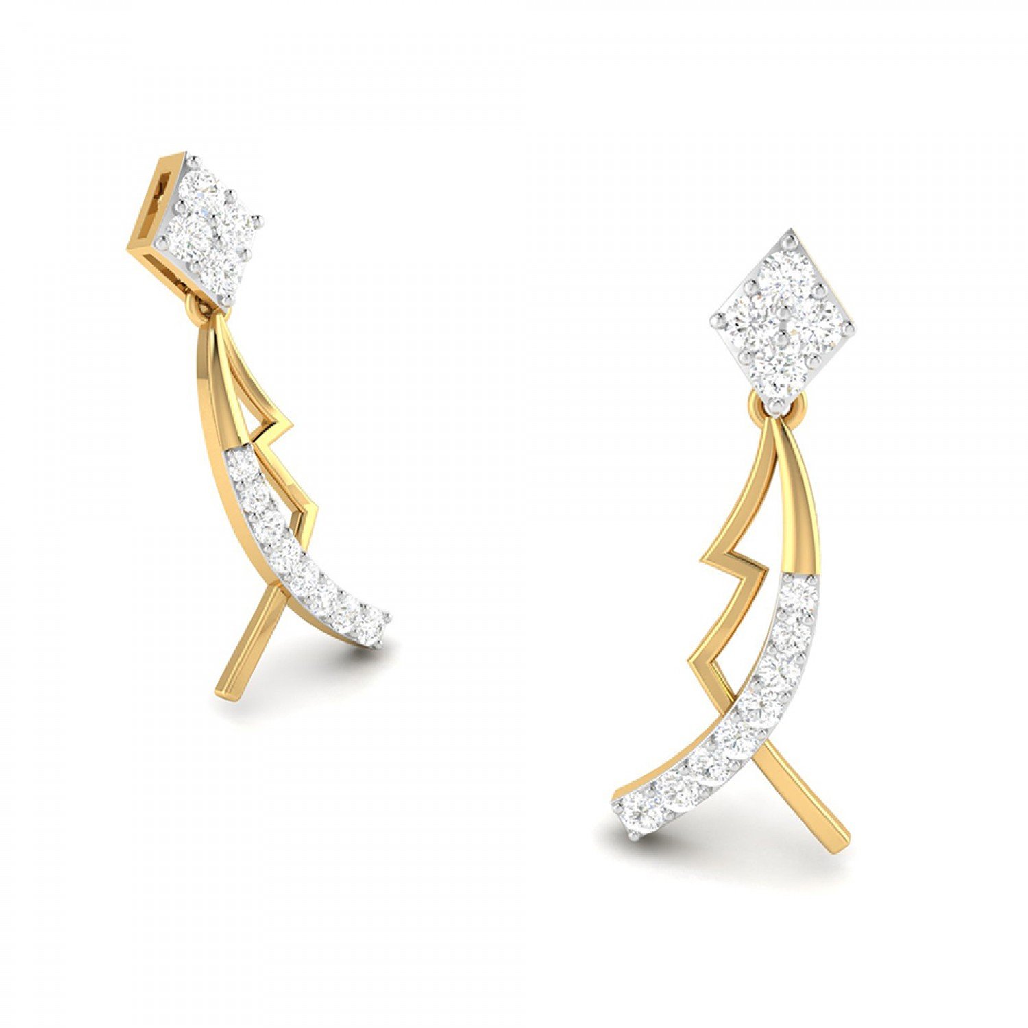 Swirl Floral Diamond Earrings