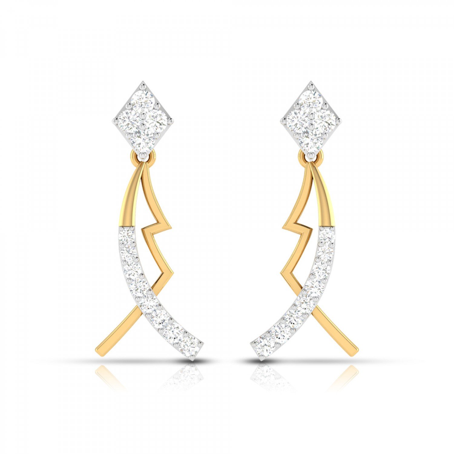 Swirl Floral Diamond Earrings