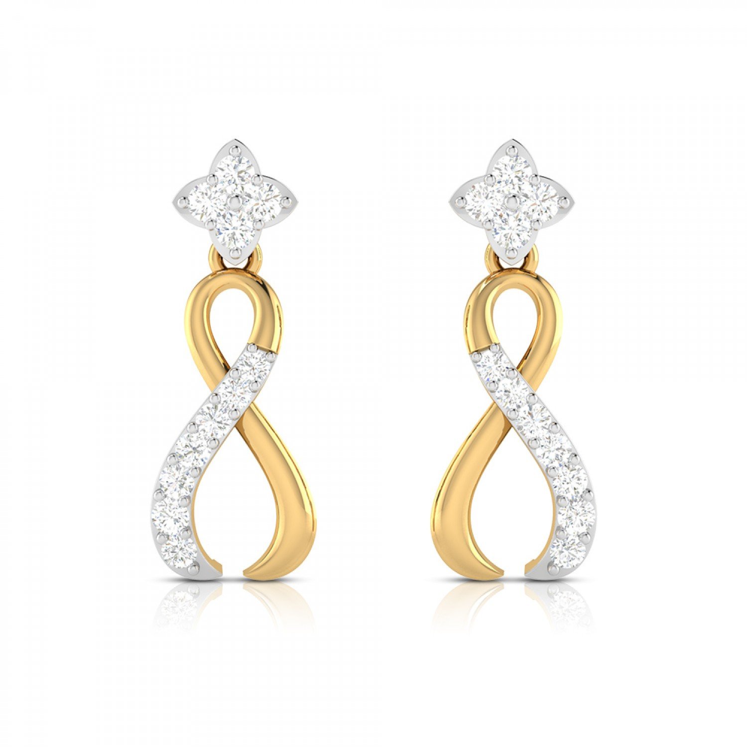 Swirl Drop Diamond Earrings