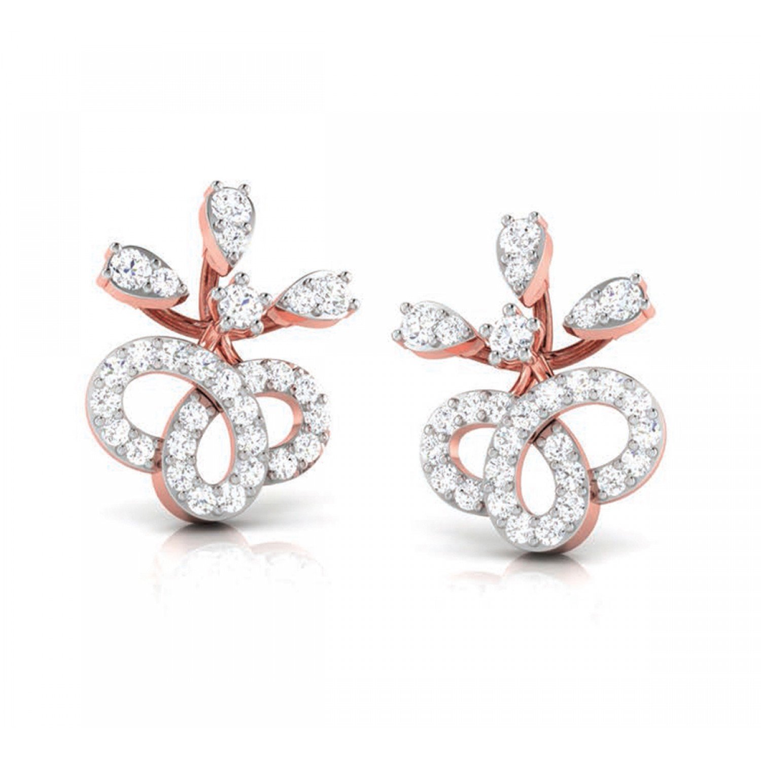 Dahlia Stud Diamond Earrings