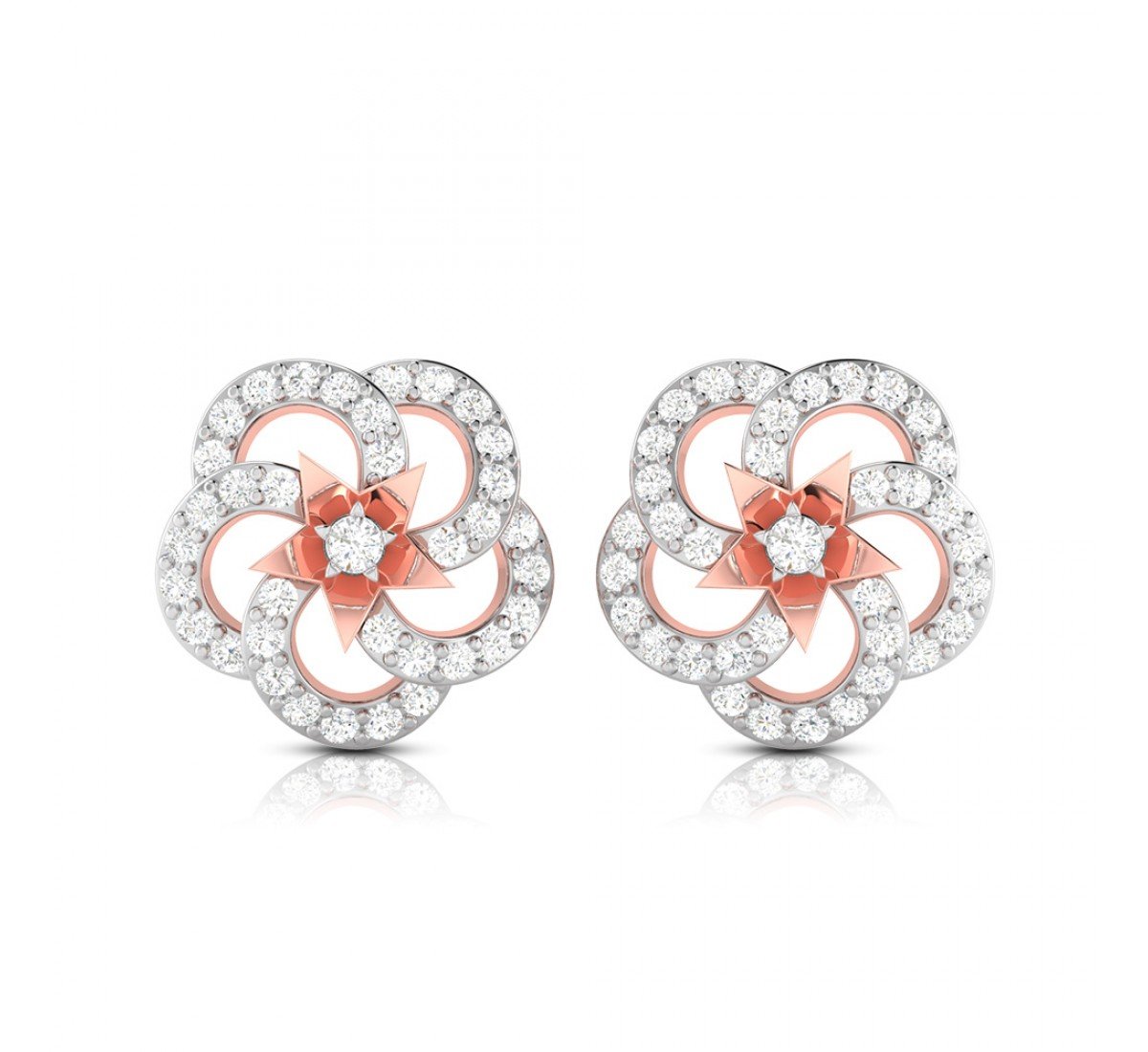 Rays In Eye Diamond Earrings