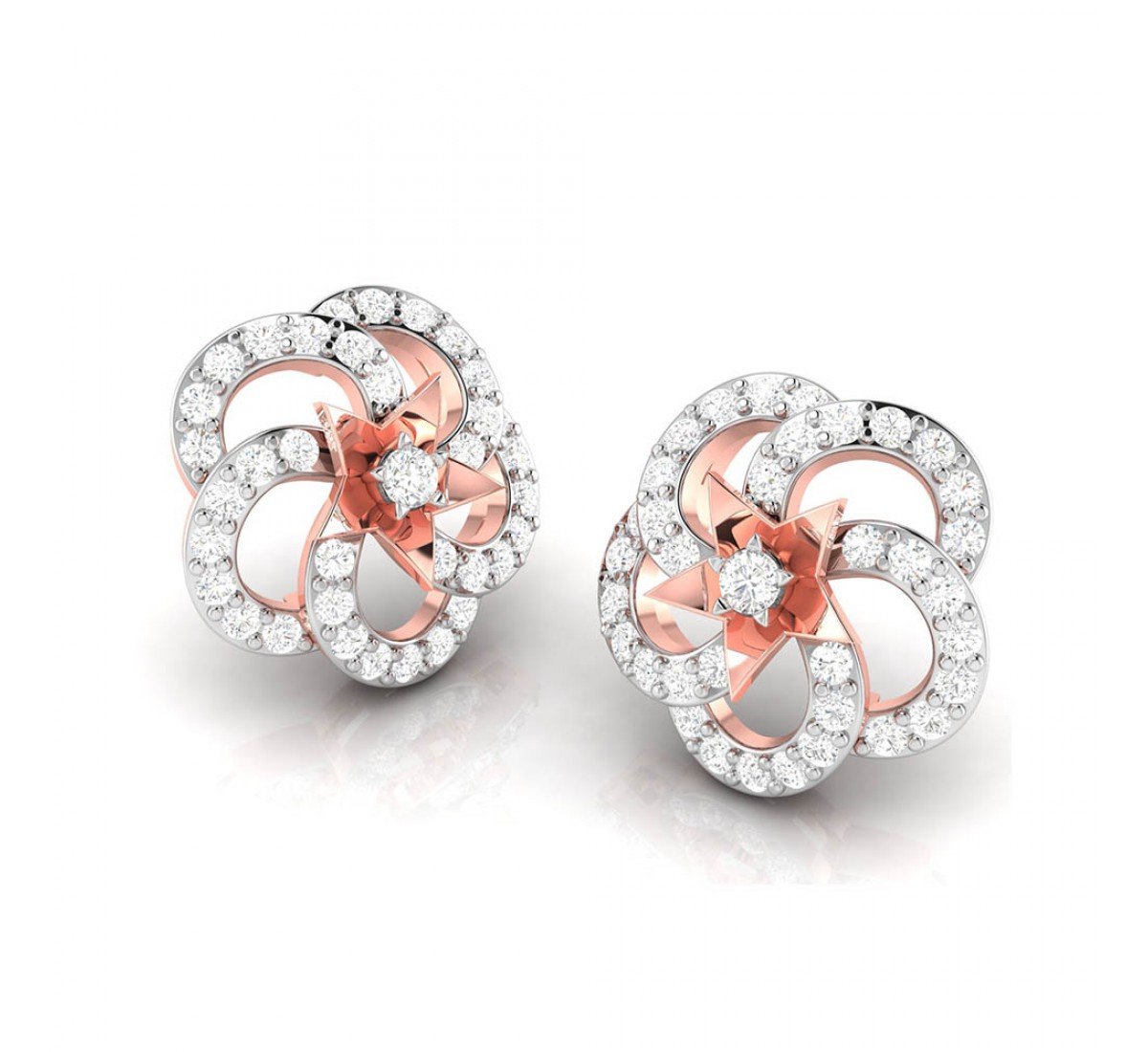 Rays In Eye Diamond Earrings