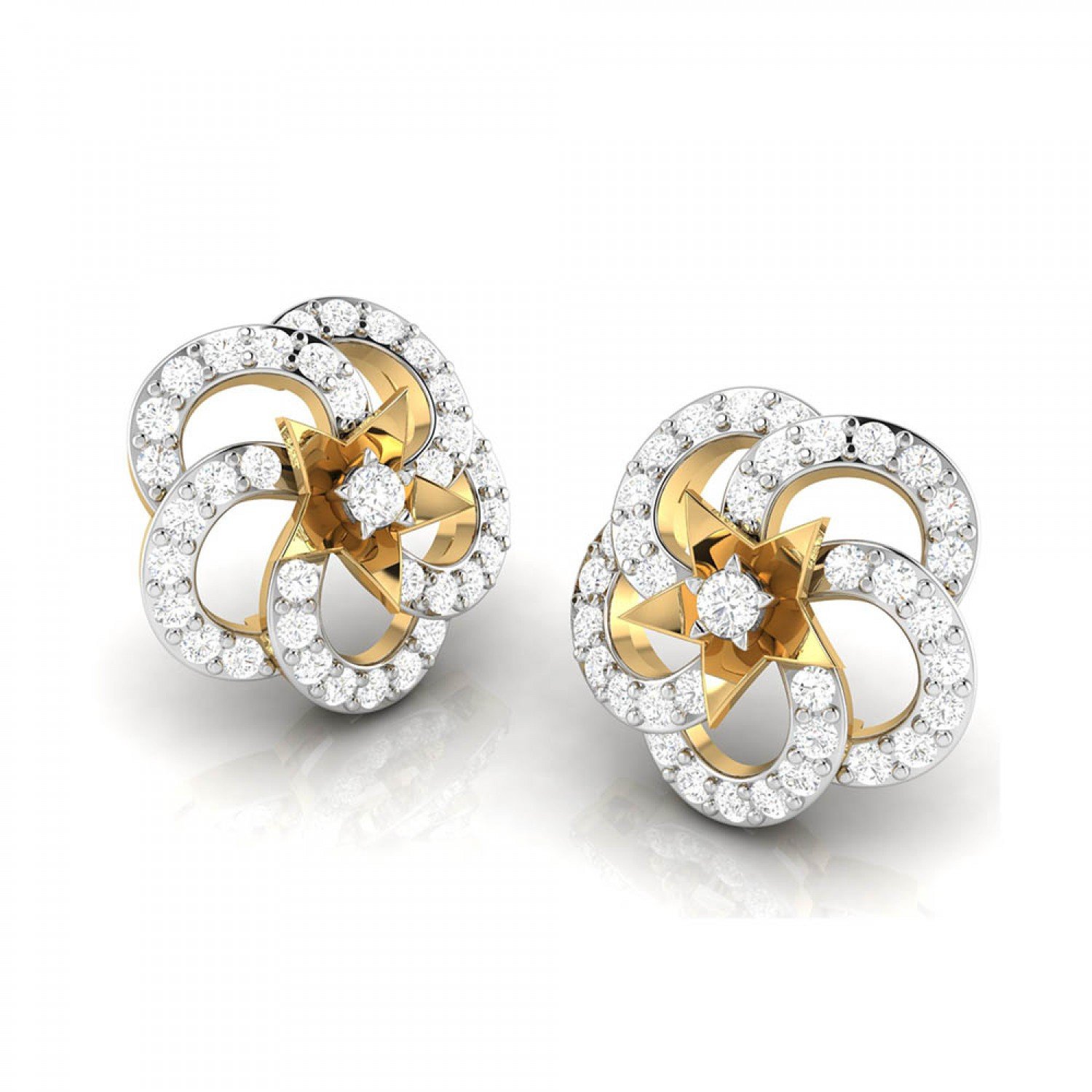 Rays In Eye Diamond Earrings