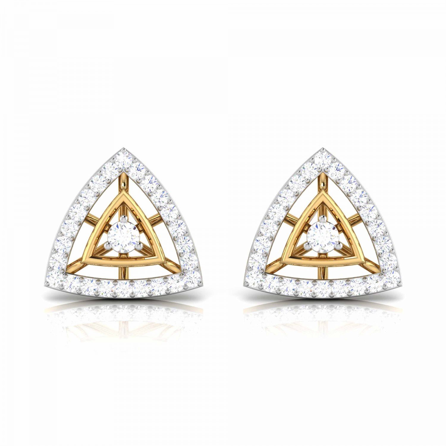 Rays In Pave Diamond Earrings