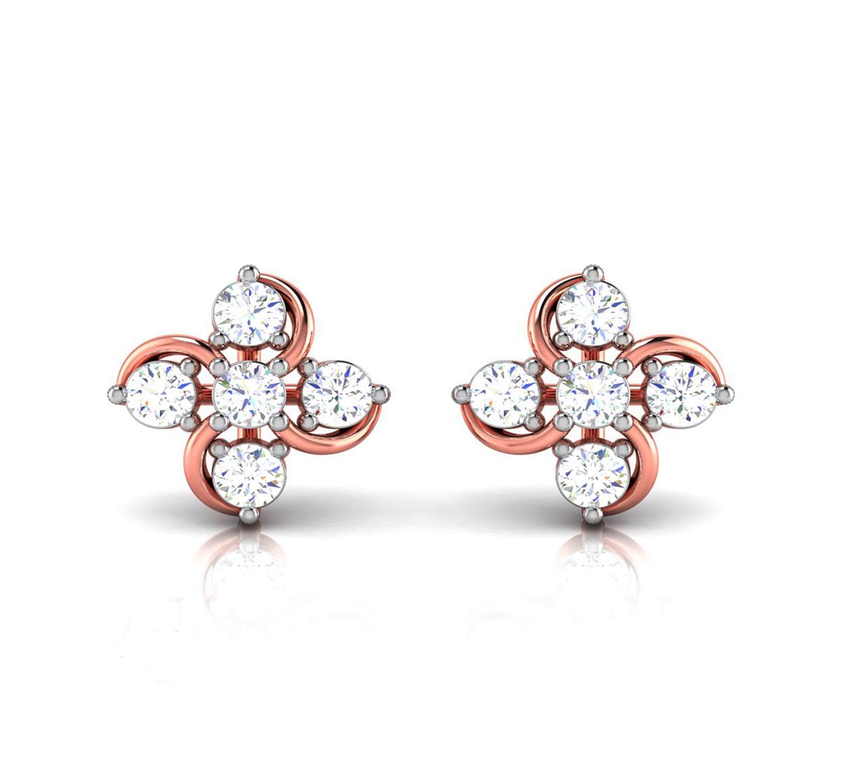 Ribbona Twist Diamond Earrings