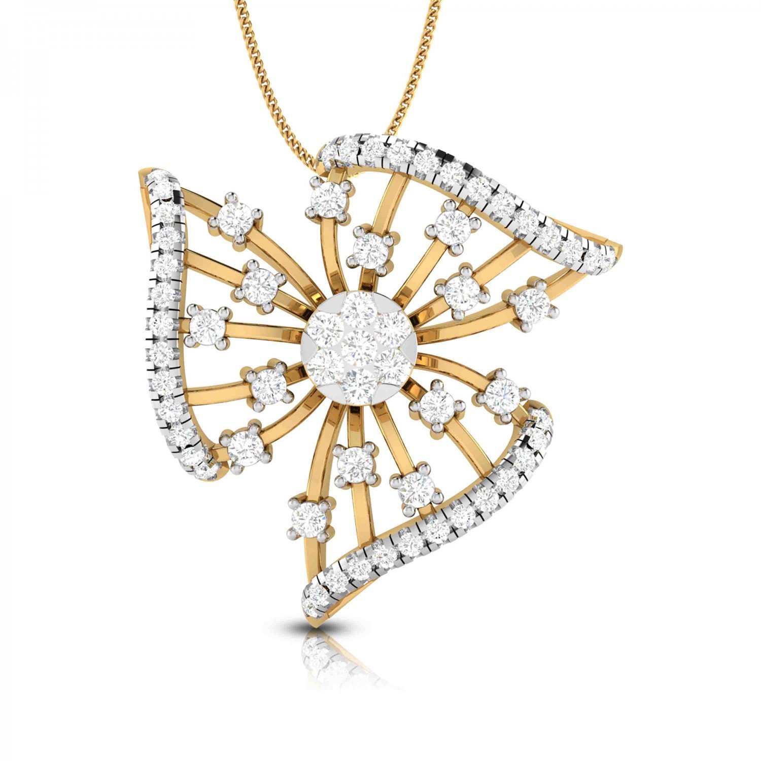 Curled Trident Diamond Pendant Curled Trident Diamond Pendant