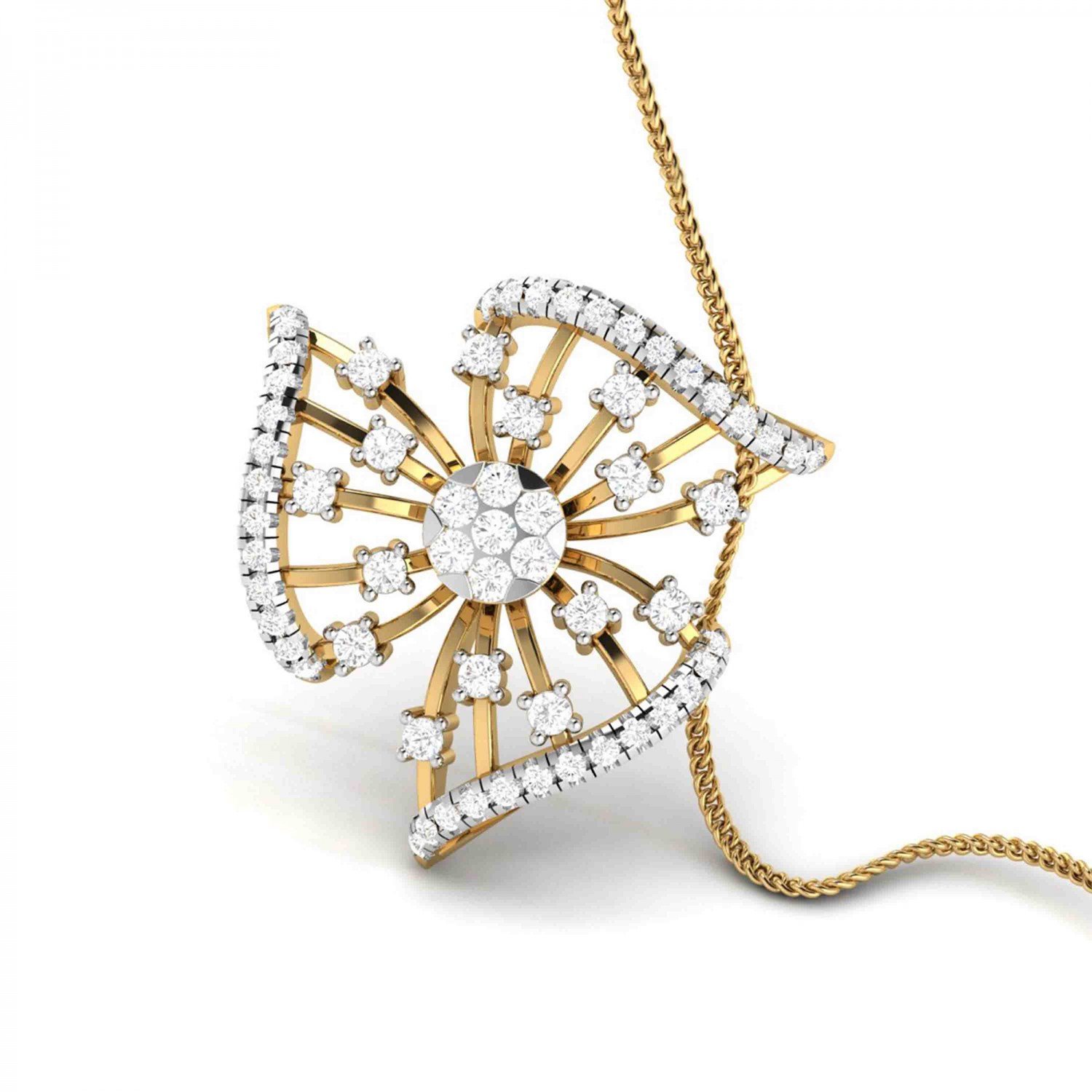 Curled Trident Diamond Pendant Curled Trident Diamond Pendant