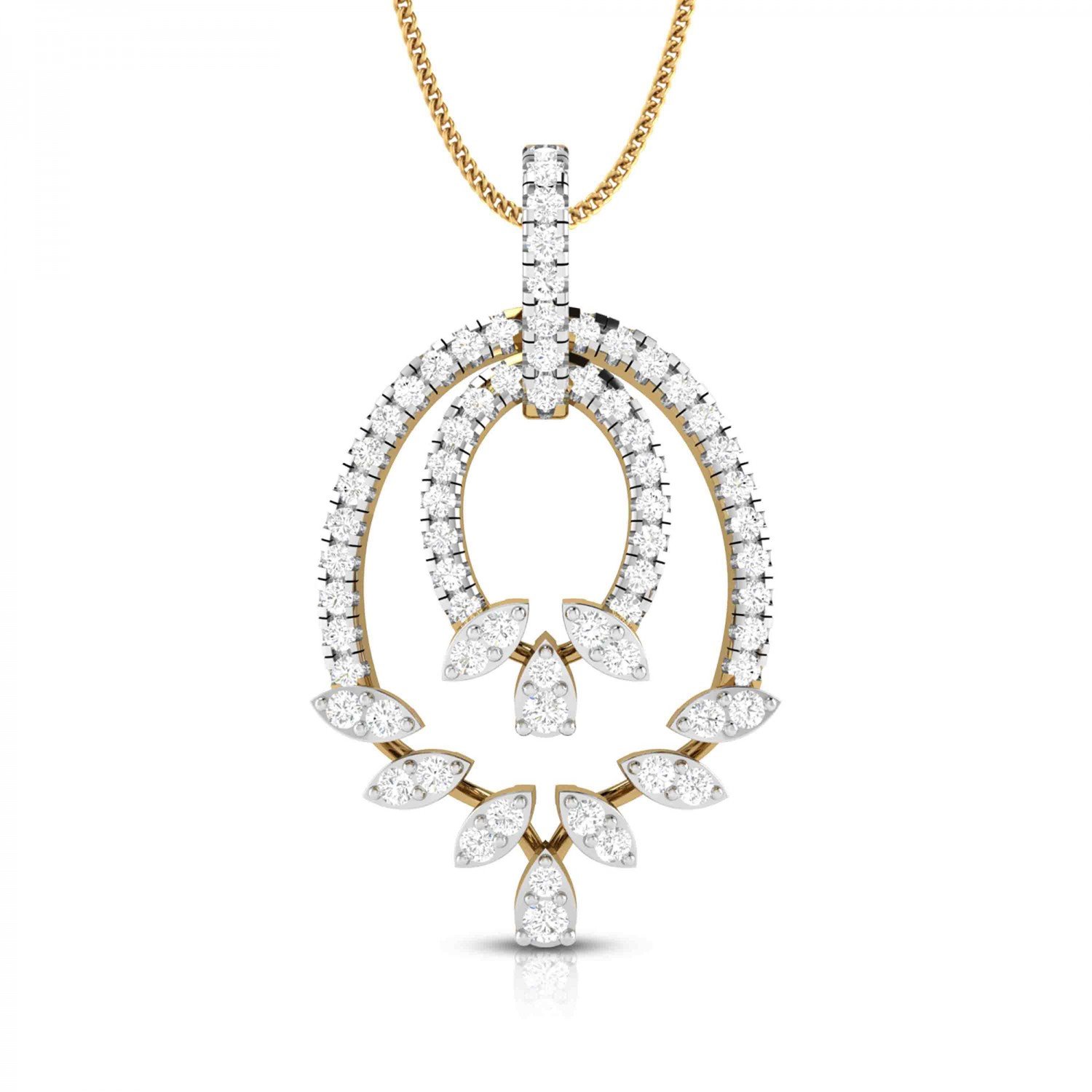 Petal Zig Diamond Pendant