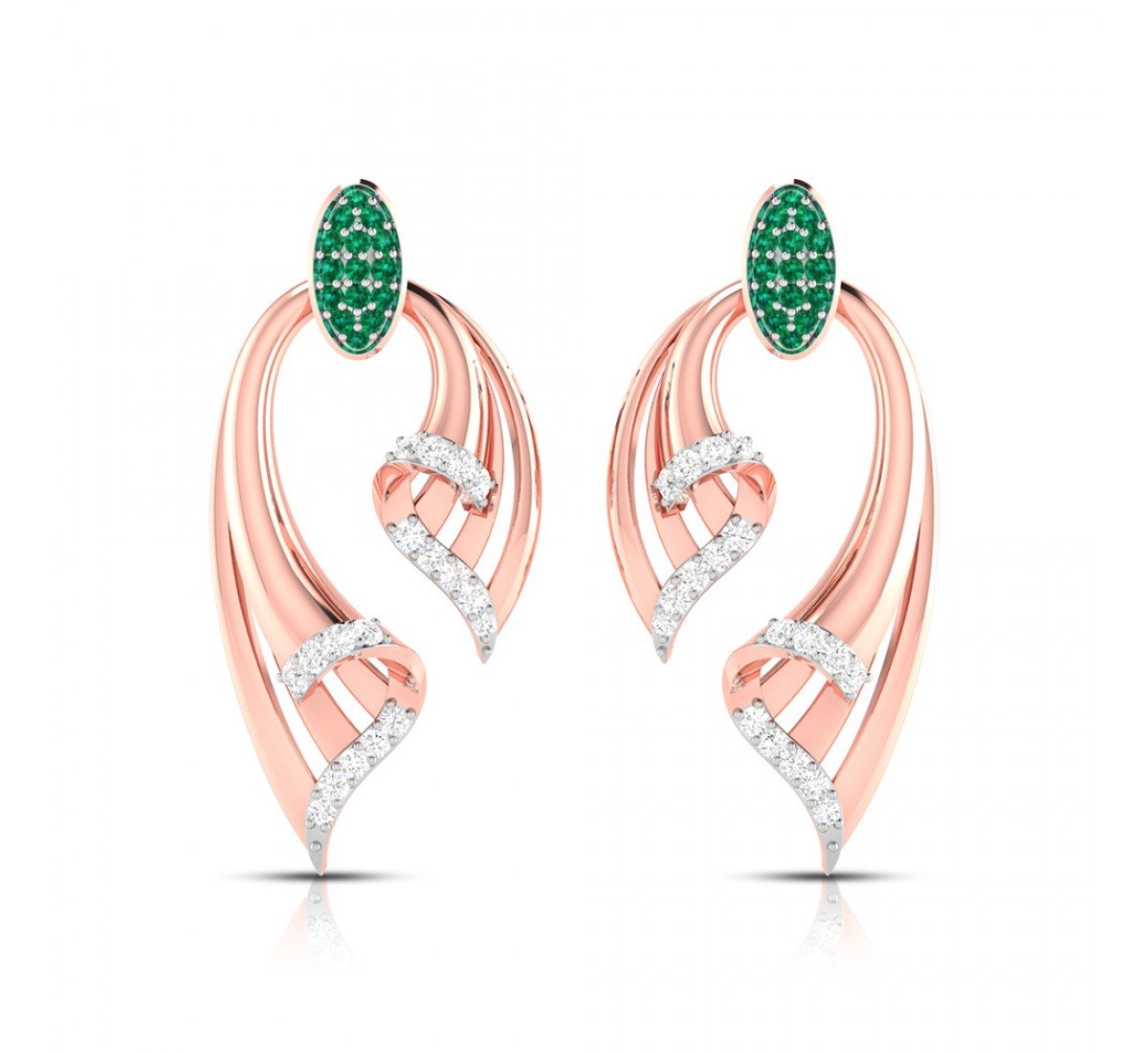 Spiral Jadah Diamond Earrings
