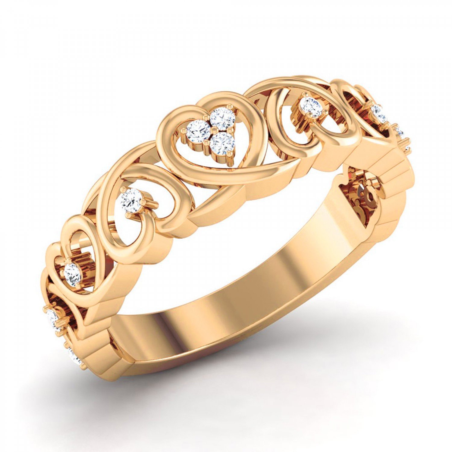 Swerve Heart Diamond Ring