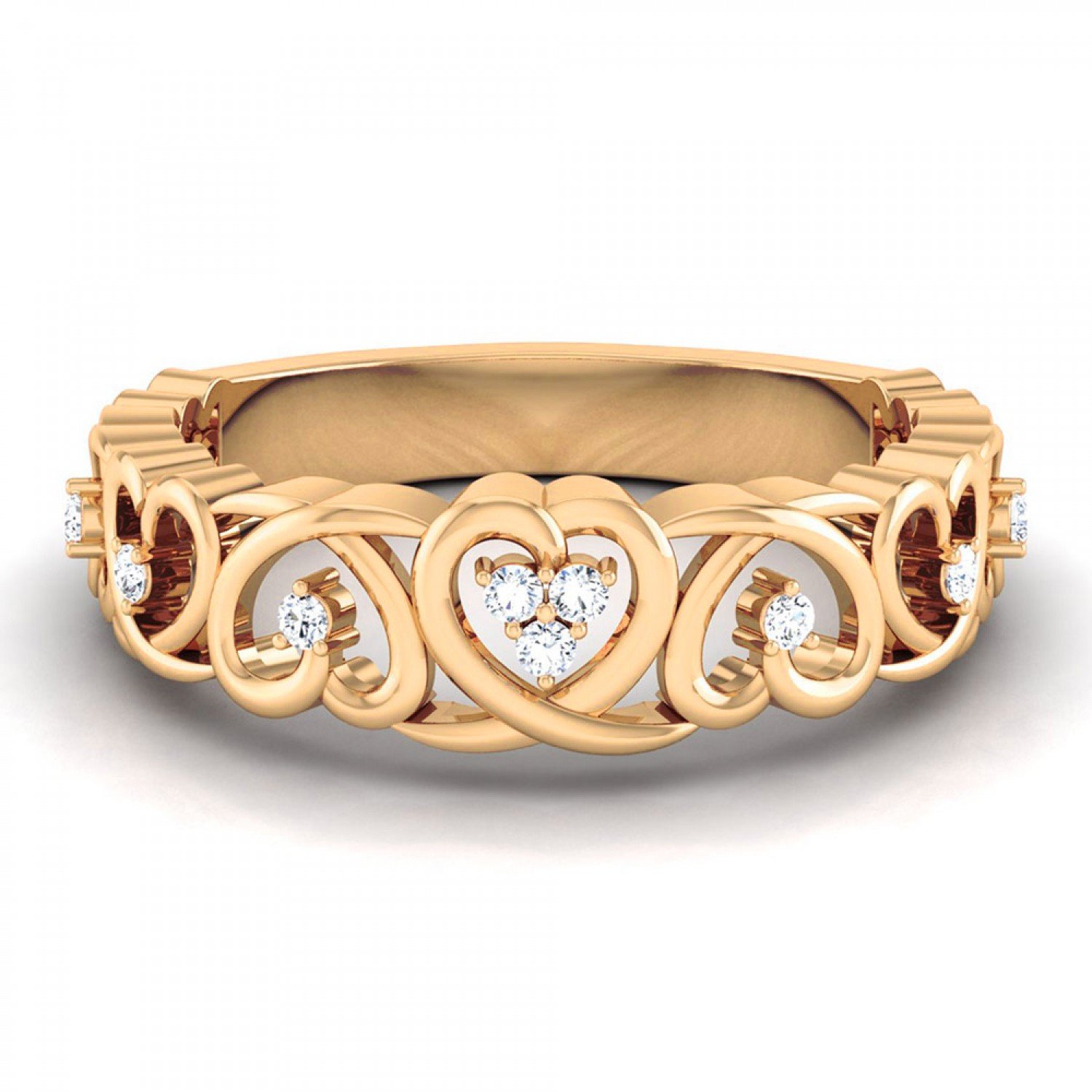 Swerve Heart Diamond Ring